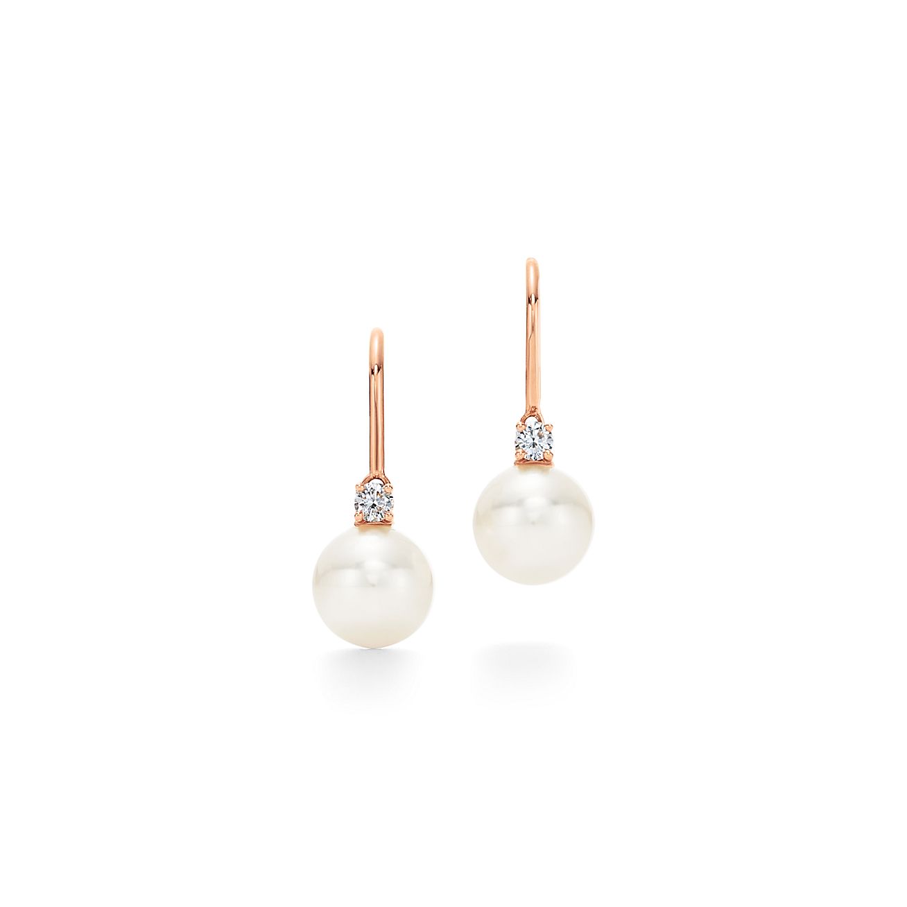 tiffany gold pearl earrings