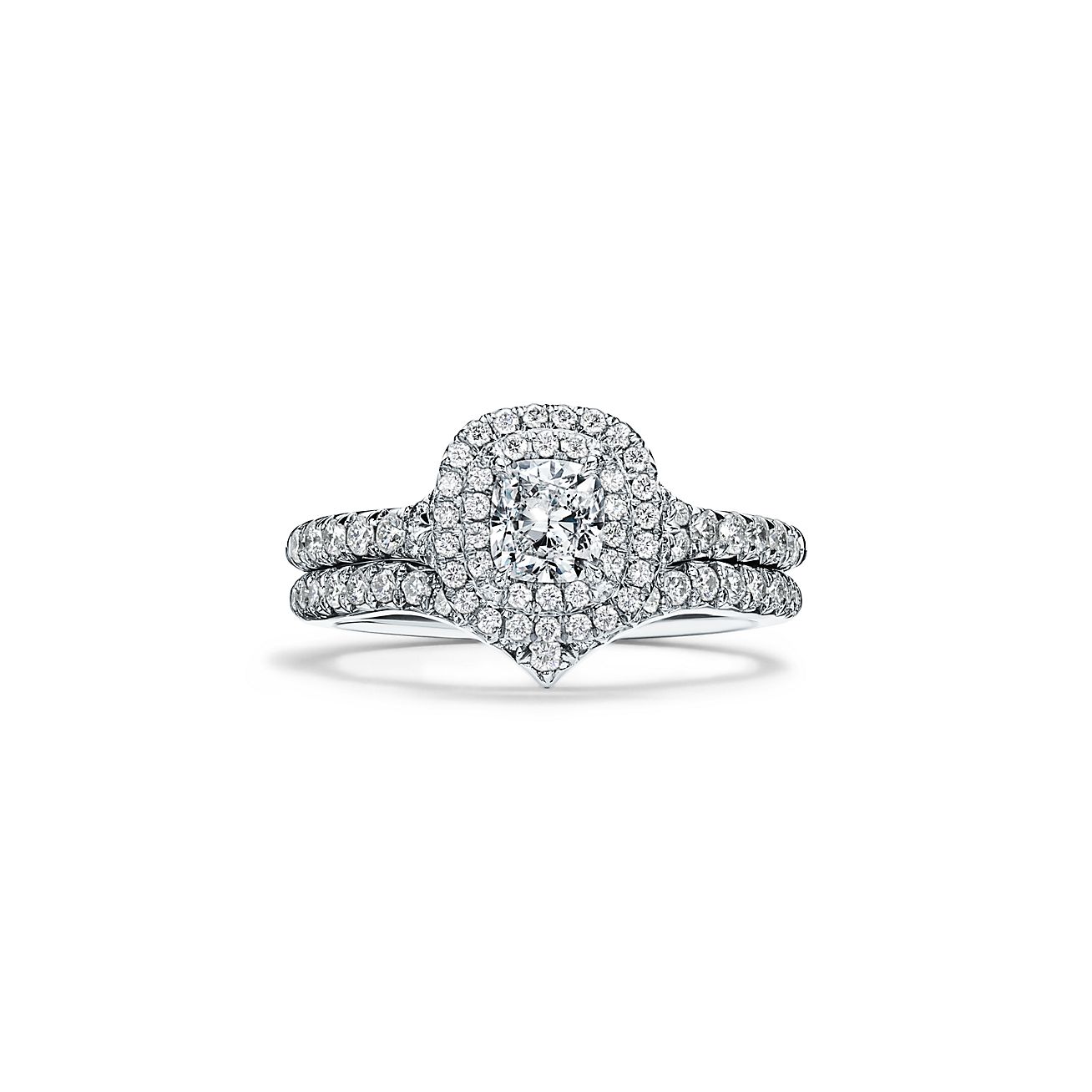 Tiffany soleste cushion sale cut double halo