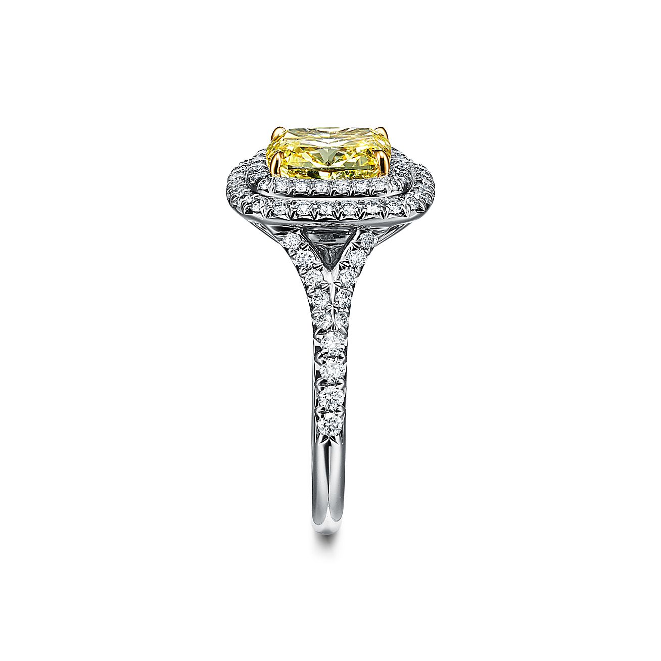 Yellow Diamond Halo Engagement Ring - DiamondNet