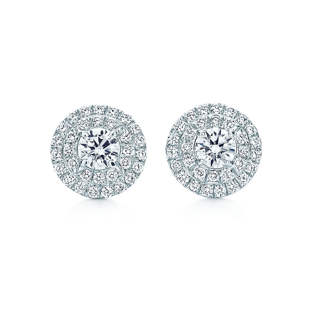 Tiffany Soleste® earrings of diamonds in platinum. | Tiffany & Co.