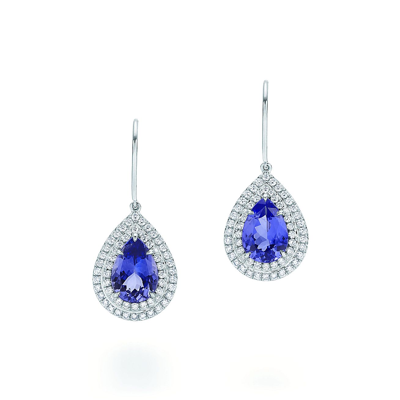 Tiffany Soleste earrings in platinum with tanzanites and diamonds ...