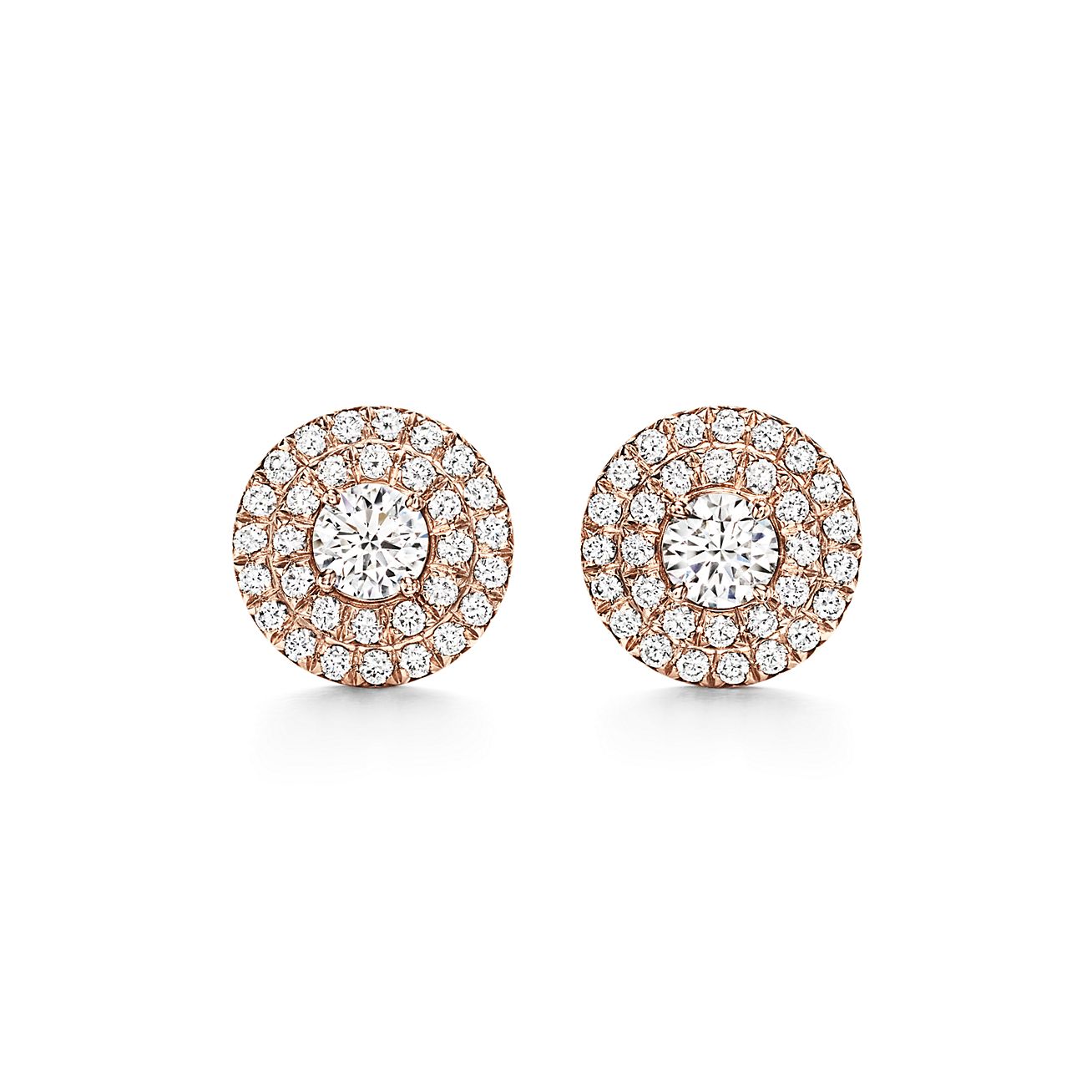 tiffany rose gold diamond earrings