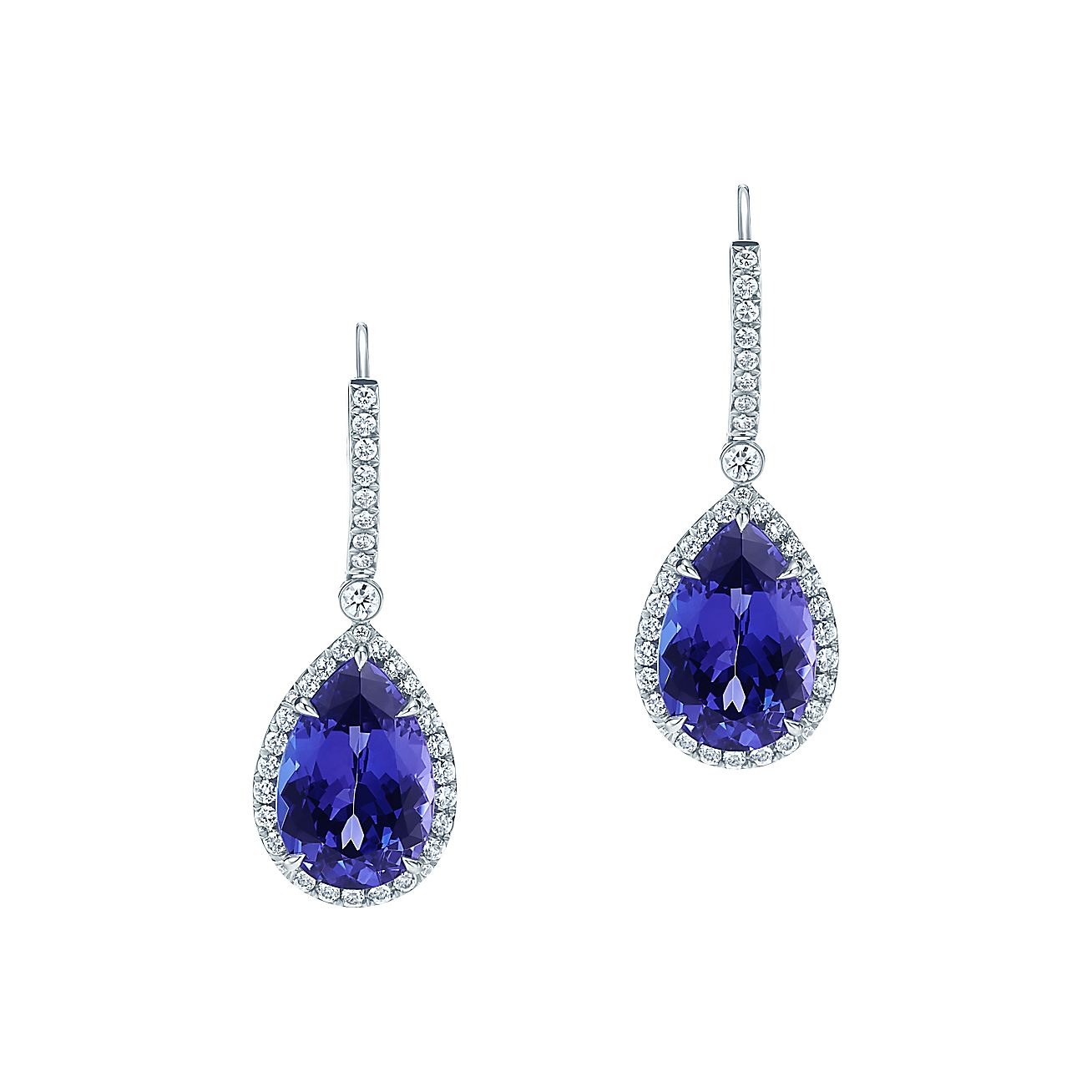 Tiffany Soleste® earrings in platinum with tanzanites and diamonds ...