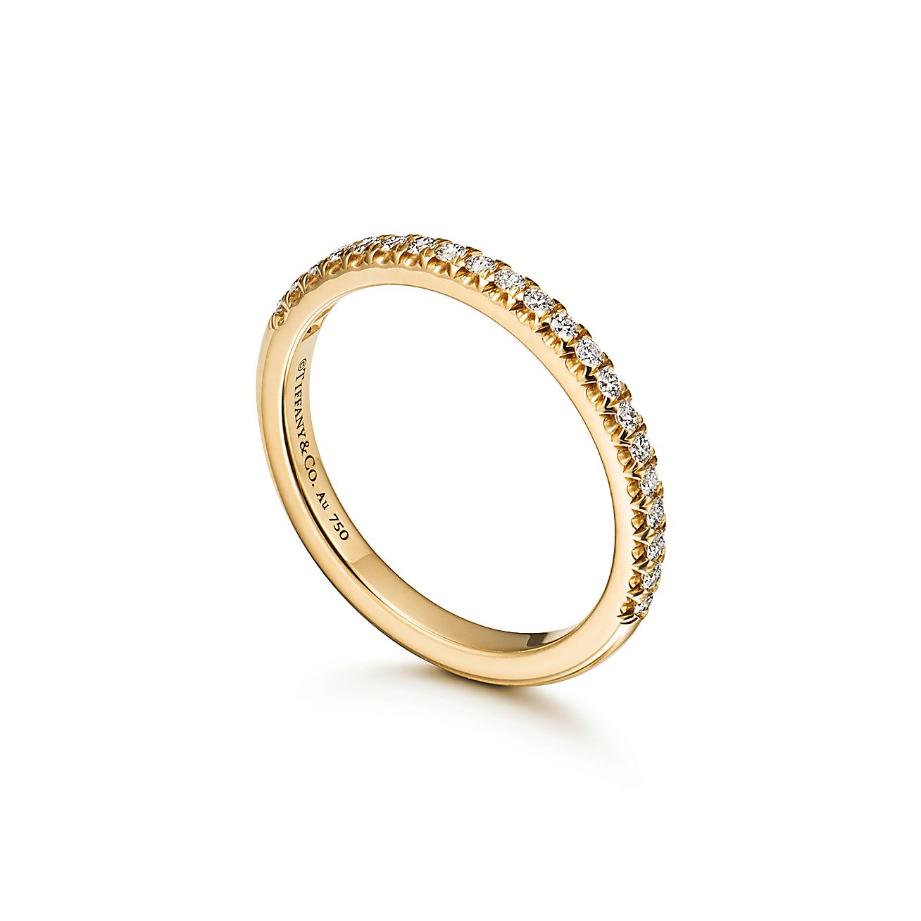 Tiffany Soleste® Half Eternity Ring in Yellow Gold with Diamonds - Alternate shot 1