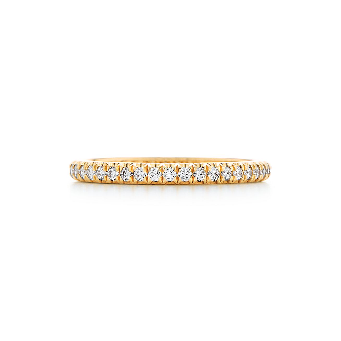 Tiffany Soleste® Half Eternity Ring in Yellow Gold with Diamonds