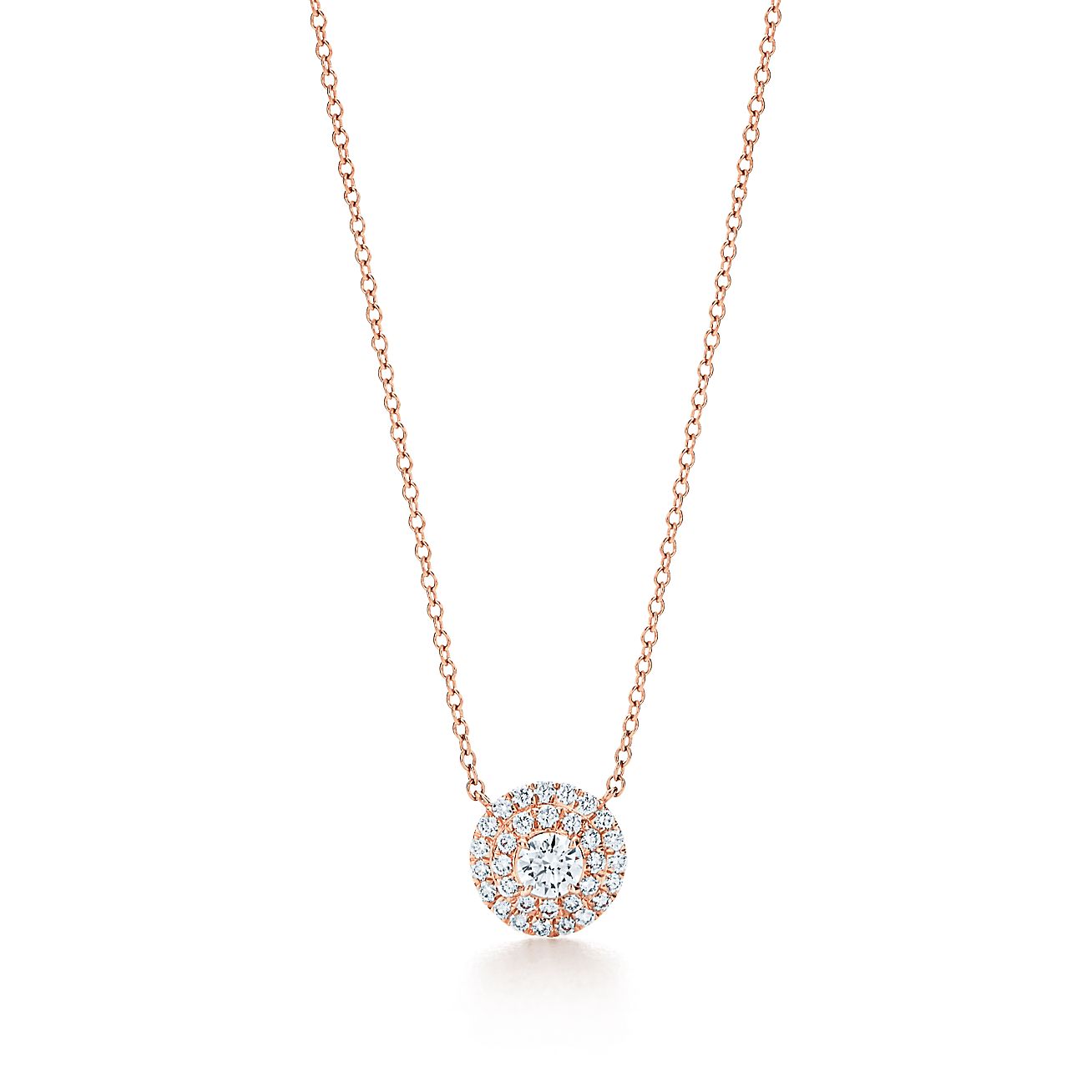 TIFFANY Platinum 18K Rose Gold Diamond Pink Diamond Soleste Pendant 338019