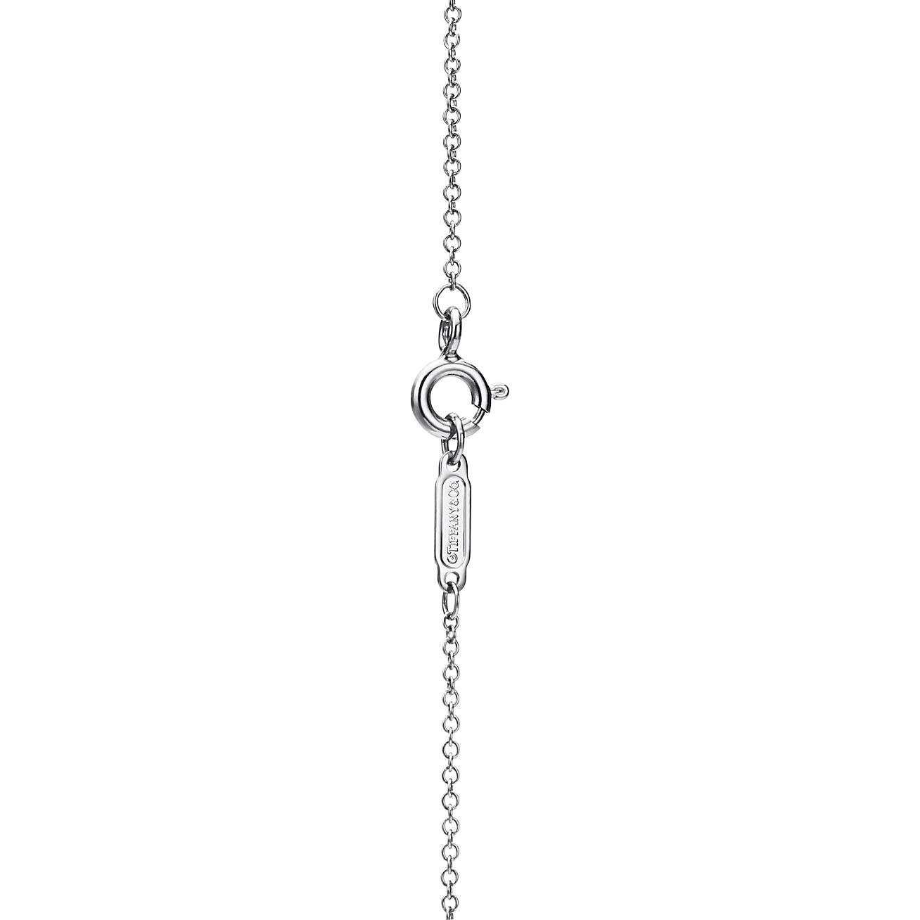 Tiffany Soleste Pendant in Platinum with A Sapphire and Diamonds, Size: 16 in.