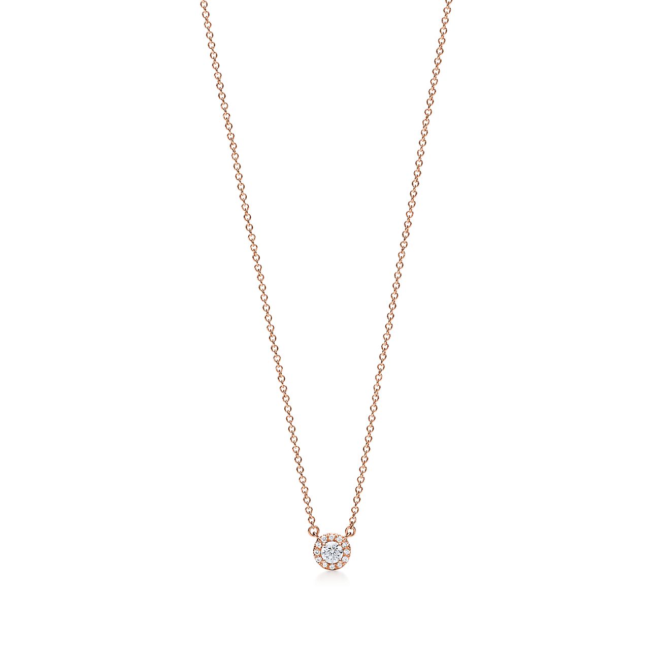 Tiffany Soleste® pendant in 18k rose gold with diamonds. | Tiffany & Co.