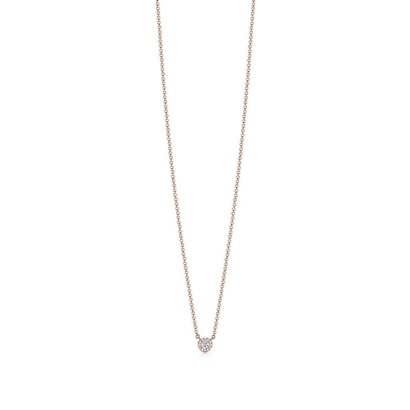 Tiffany Soleste® pendant in 18k rose gold with diamonds, mini ...