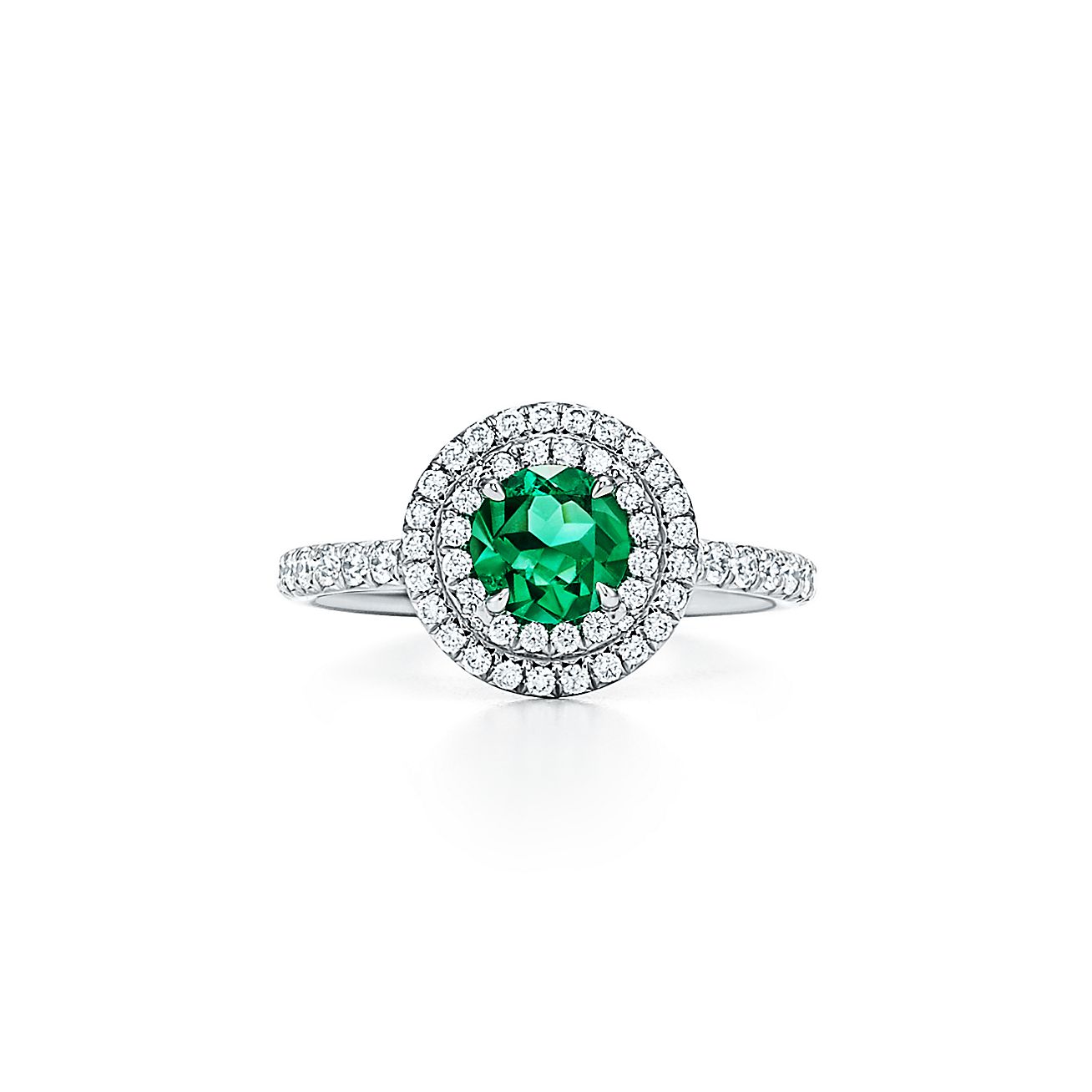 Imitatie Zorg Afrika Tiffany Soleste® ring in platinum with diamonds and an emerald. | Tiffany &  Co.