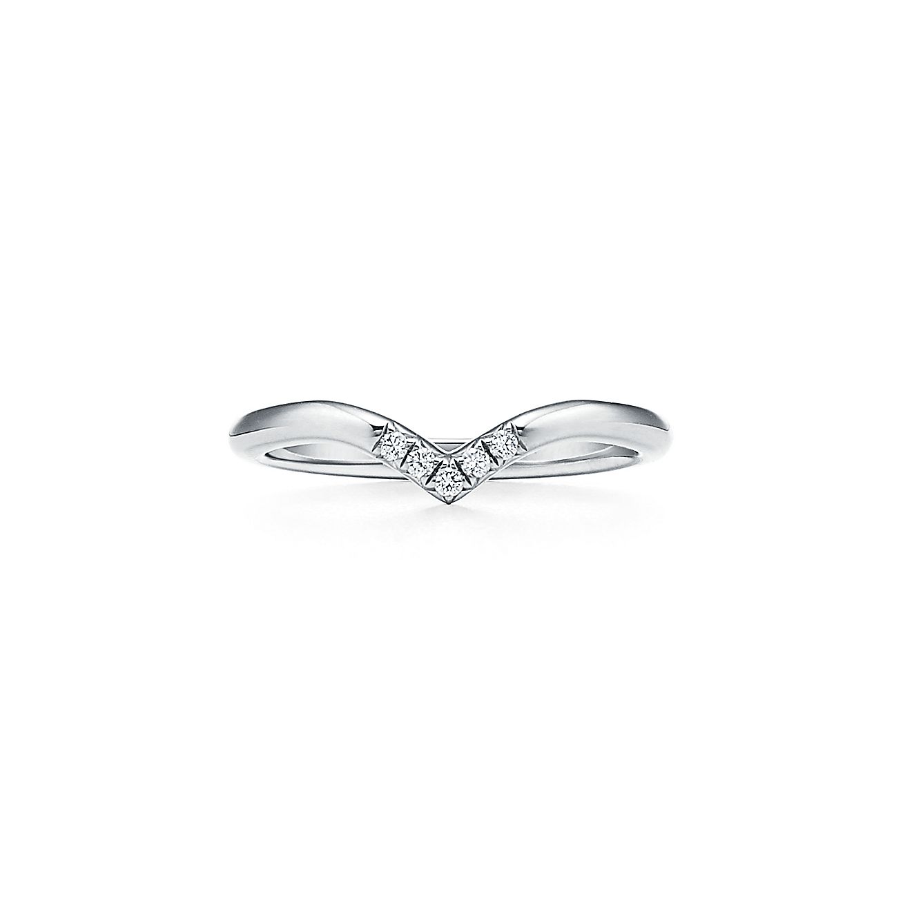 Tiffany Soleste V Ring In Platinum With Five Diamonds Tiffany Co