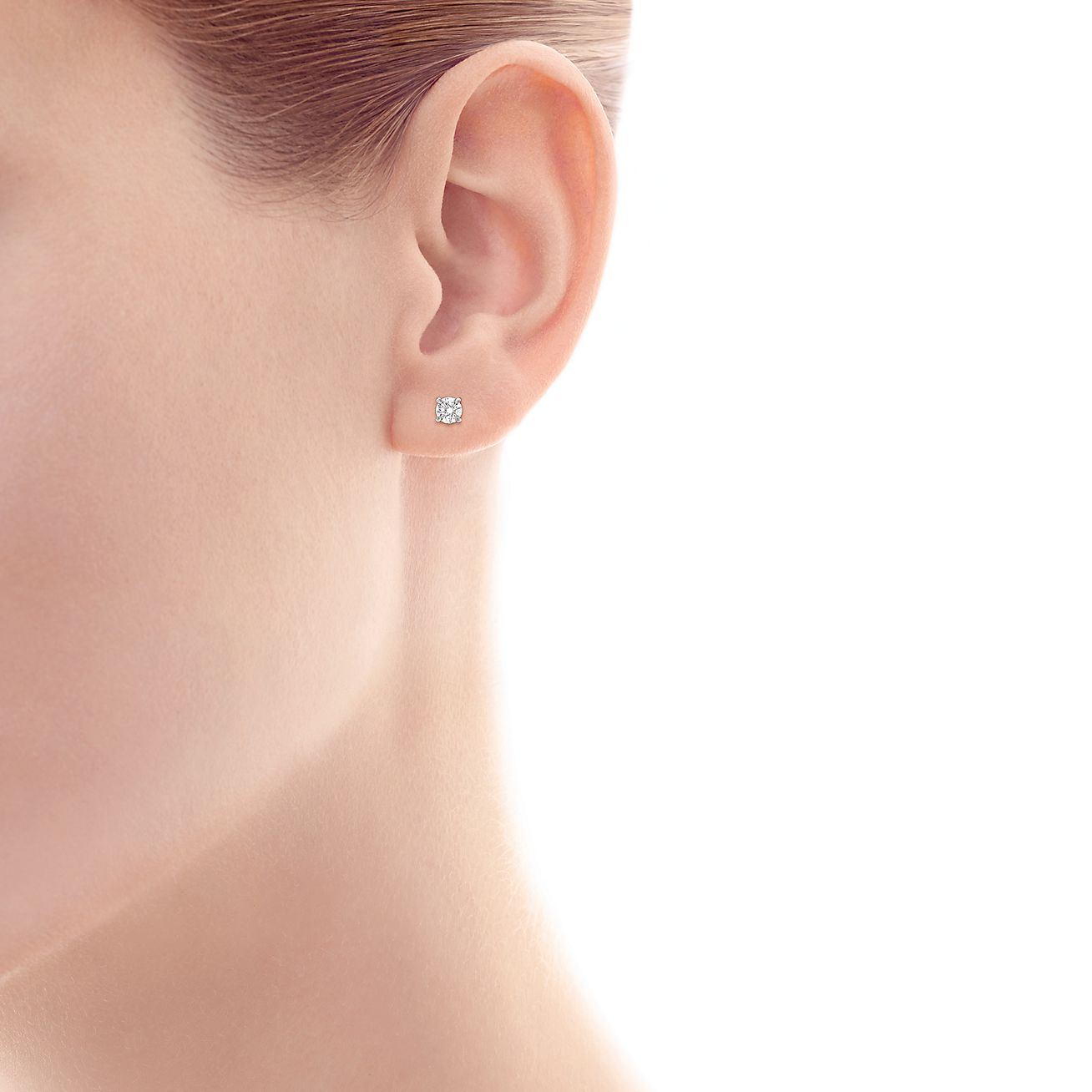 Tiffany solitaire diamond earrings in 