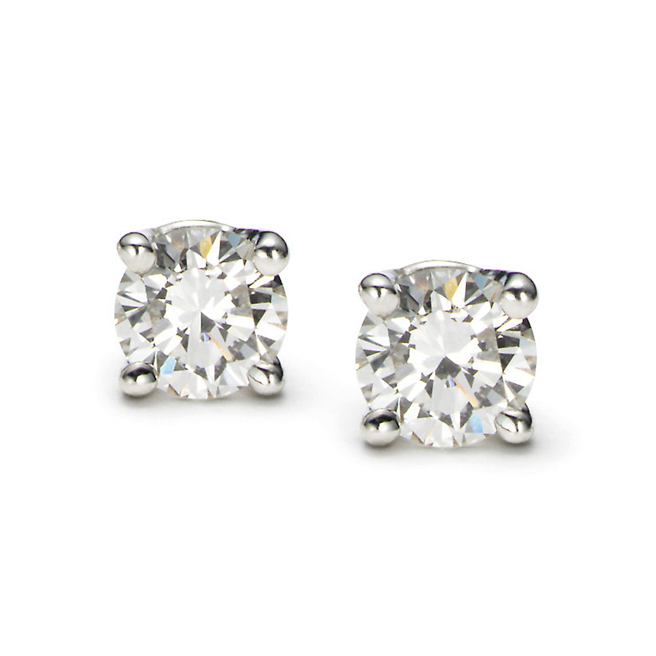 Tiffany diamond studs. Diamonds, platinum. | Tiffany & Co.