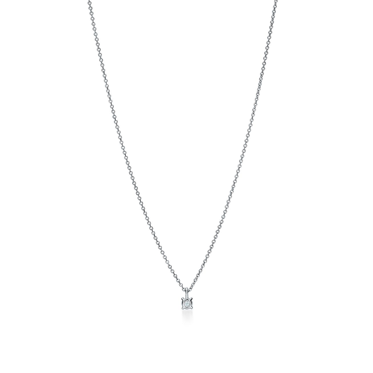 Tiffany Solitaire Diamond Pendant in Platinum - Alternate shot 1
