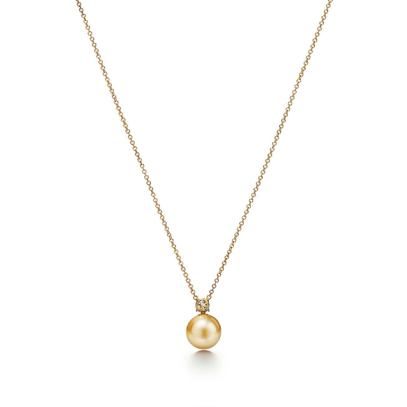 Tiffany South Sea pearl pendant in 18k gold with diamonds