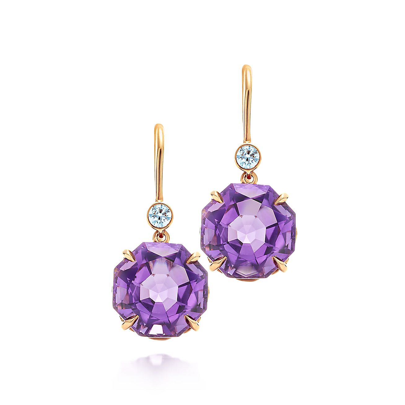 Tiffany Sparklers drop earrings in 18k rose gold with amethysts and ...