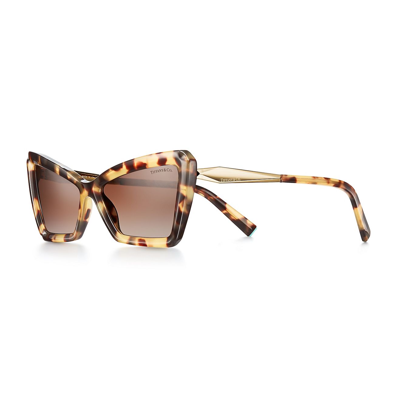 Tiffany Sunglasses in Yellow Tortoise Acetate with Brown Lenses 