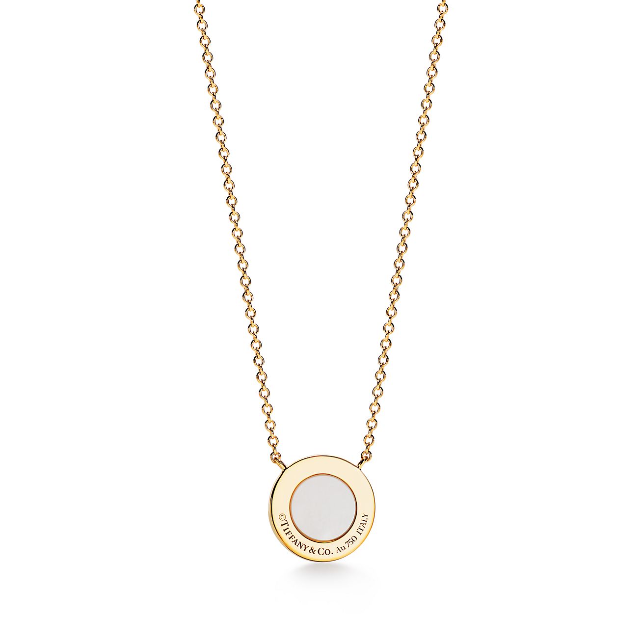 Tiffany T Diamond and Mother-of-pearl Circle Pendant in Gold - Alternate shot 1