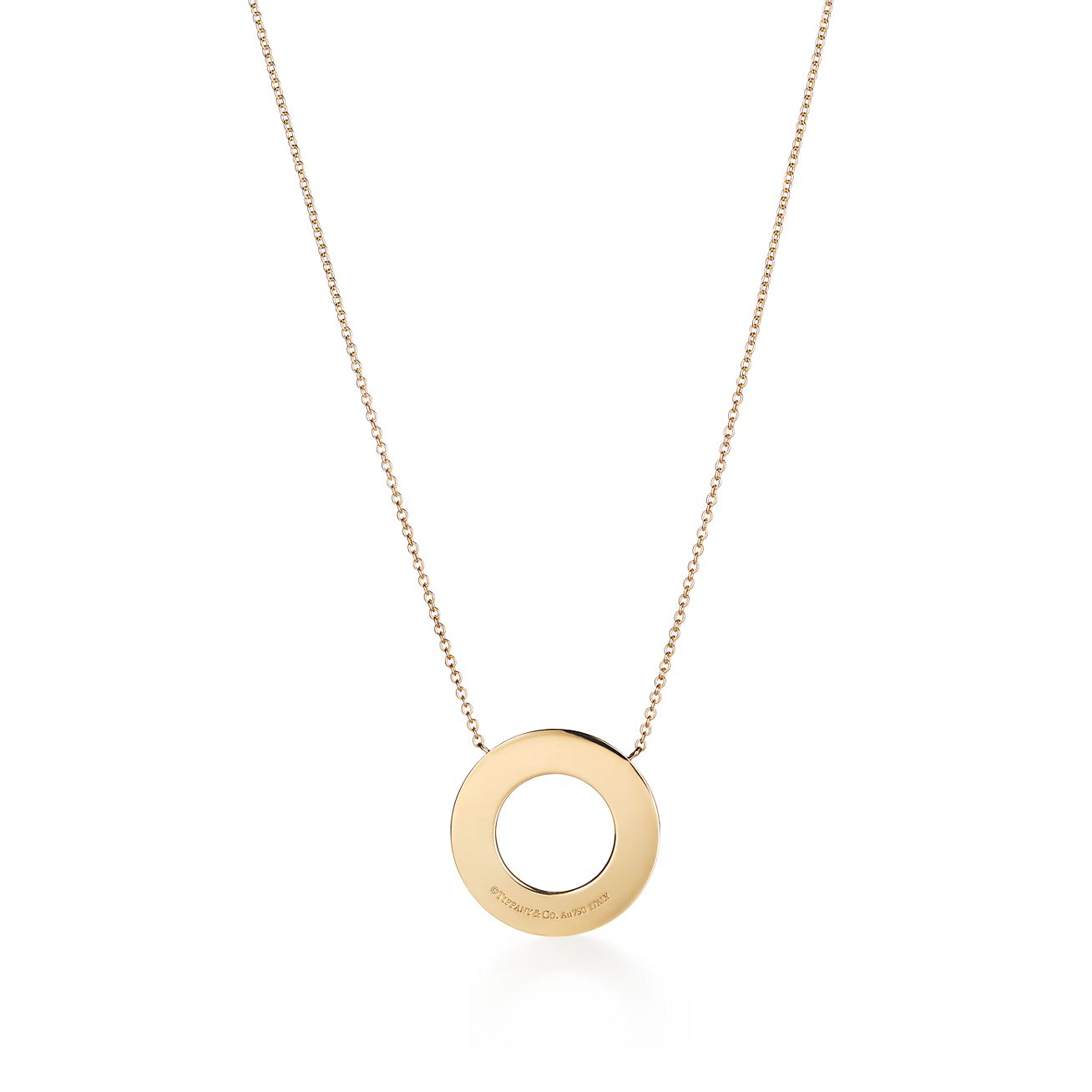 Tiffany & Co 18k Yellow Gold Large One Inch 1837 Circle Pendant & Neck –  Once Loved Treasures