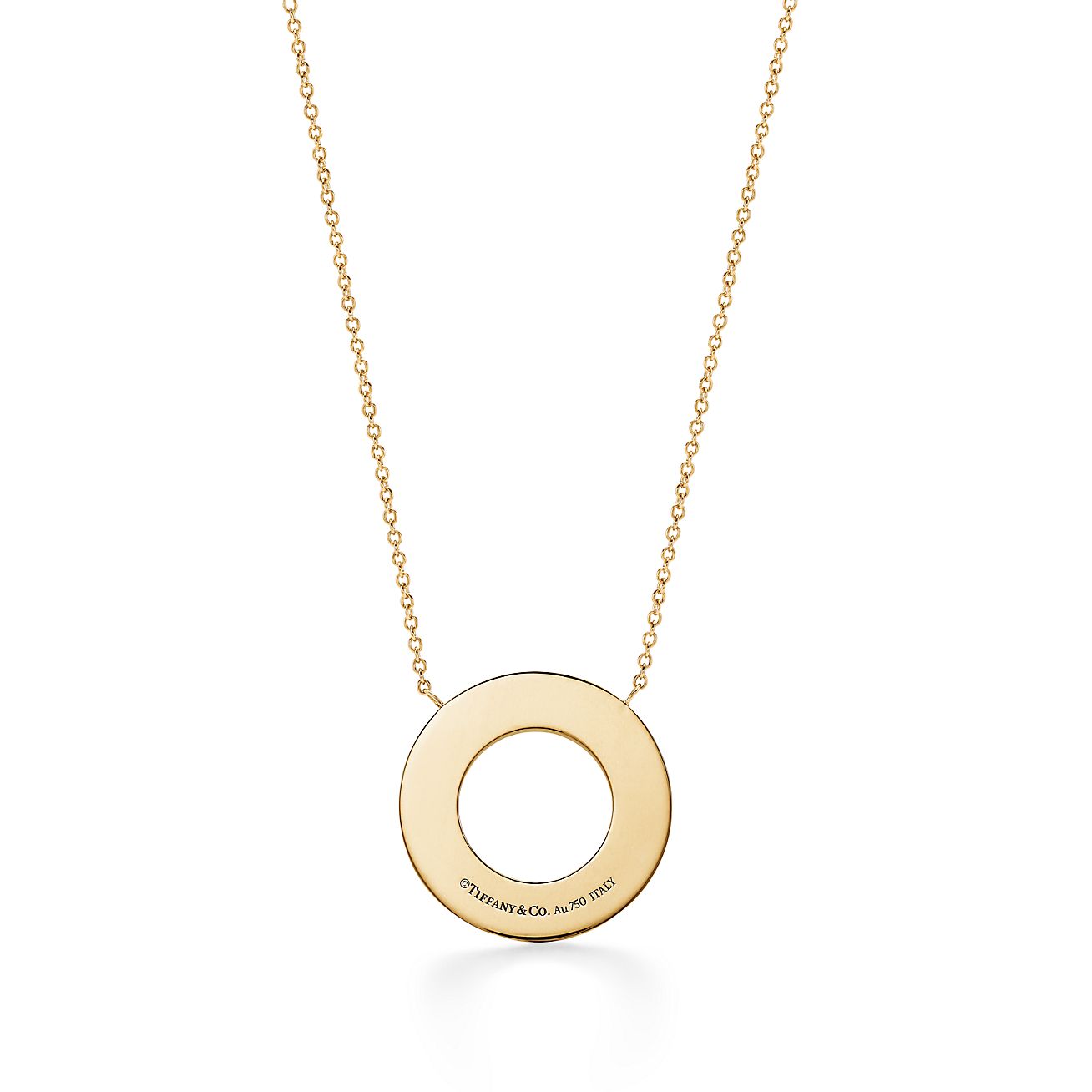 Tiffany T diamond circle pendant in 18k rose gold. | Tiffany & Co.