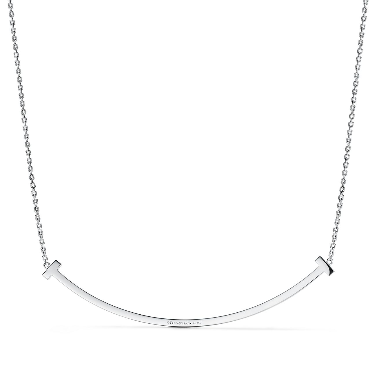 Tiffany T extra large smile pendant in 18k white gold with