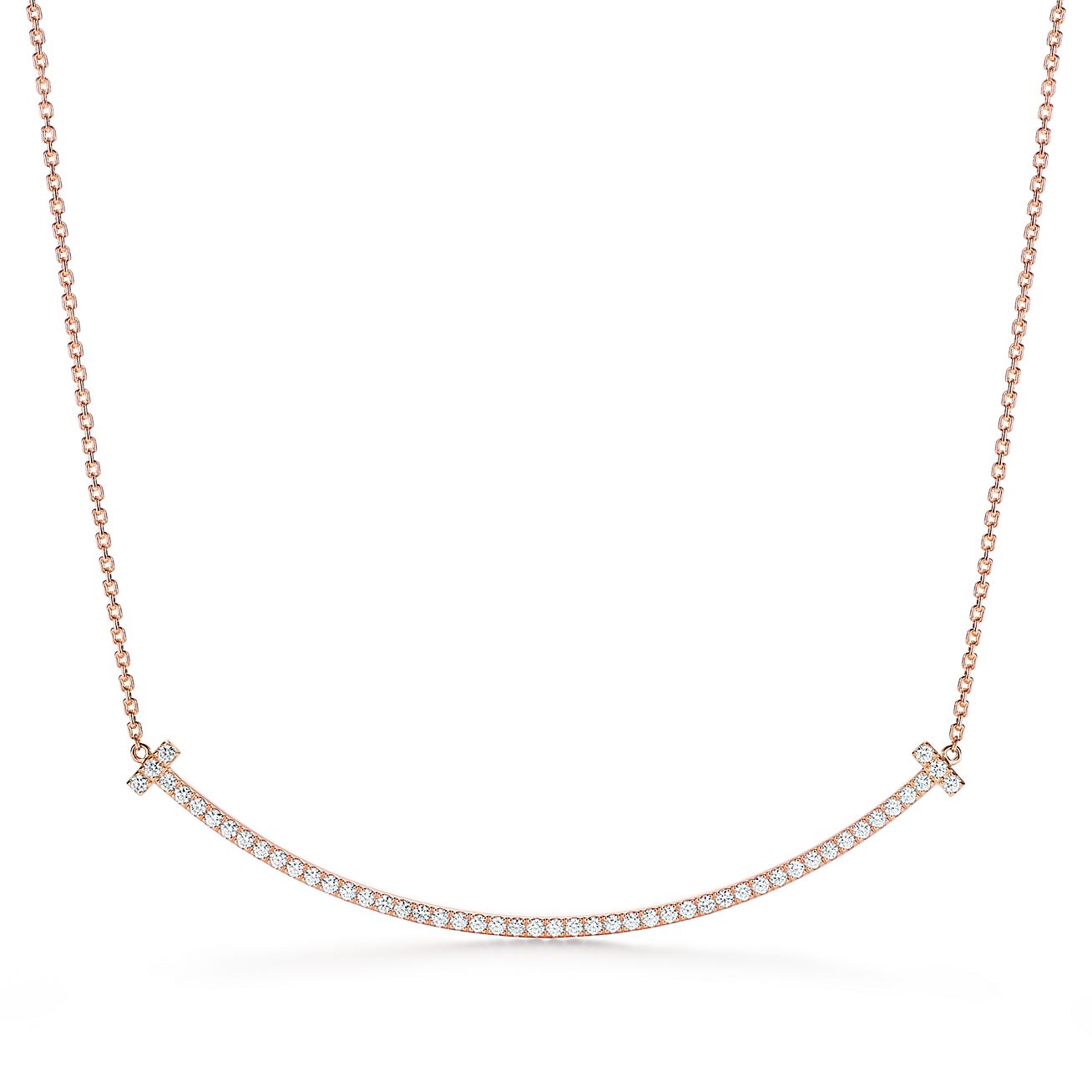 tiffany smile necklace rose gold diamond