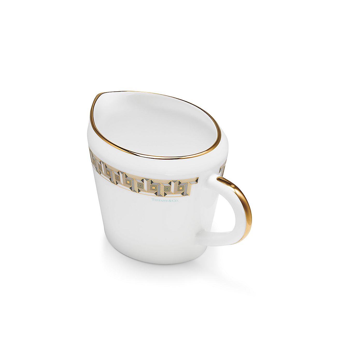 Black Tiffany T True Creamer with a Hand-painted Gold Rim - Alternate shot 1