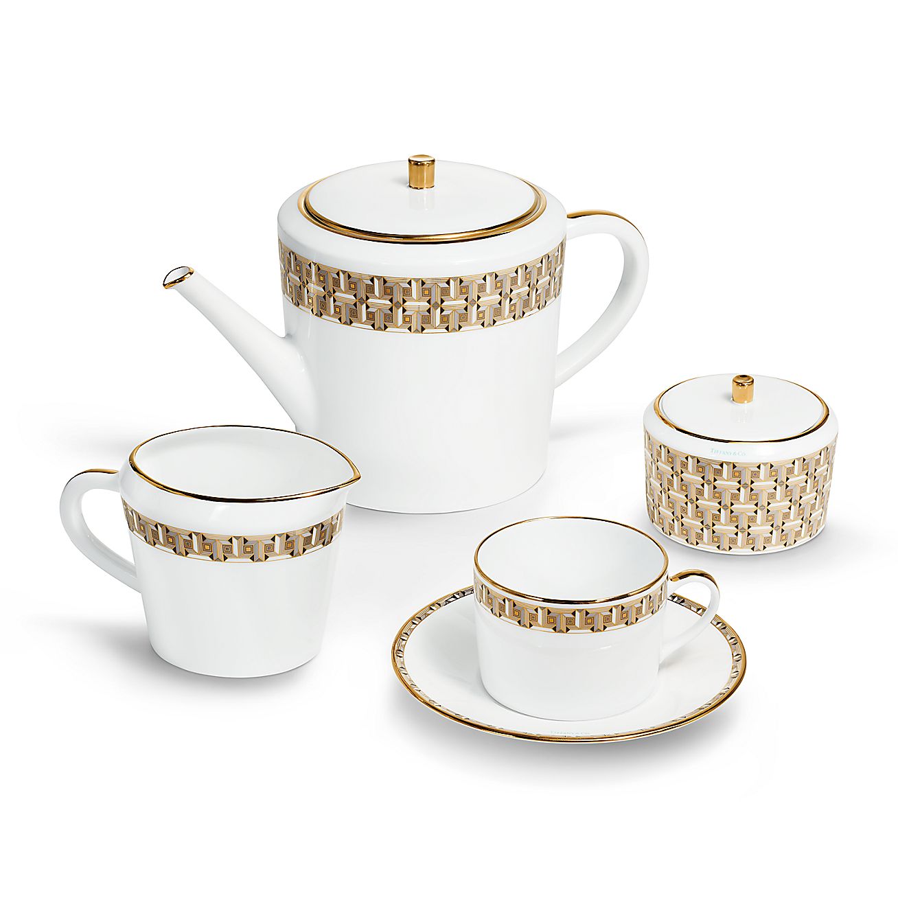 Black Tiffany T True Creamer with a Hand-painted Gold Rim - Alternate shot 1 - Alternate shot 2