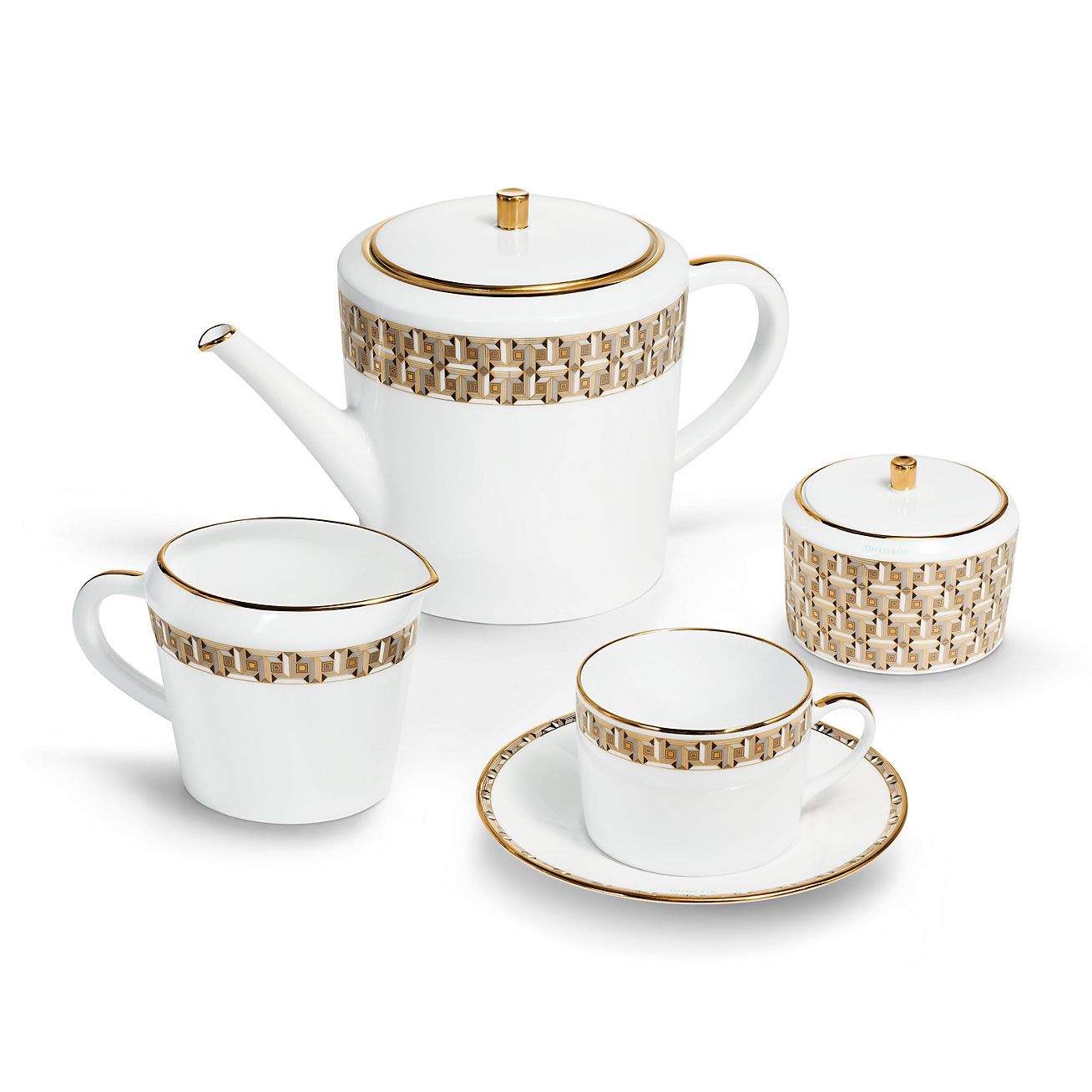 Black Tiffany T True Cup and Saucer Set of Two, with Gold Black Tiffany T True Cup and Saucer Set of Two, with Gold