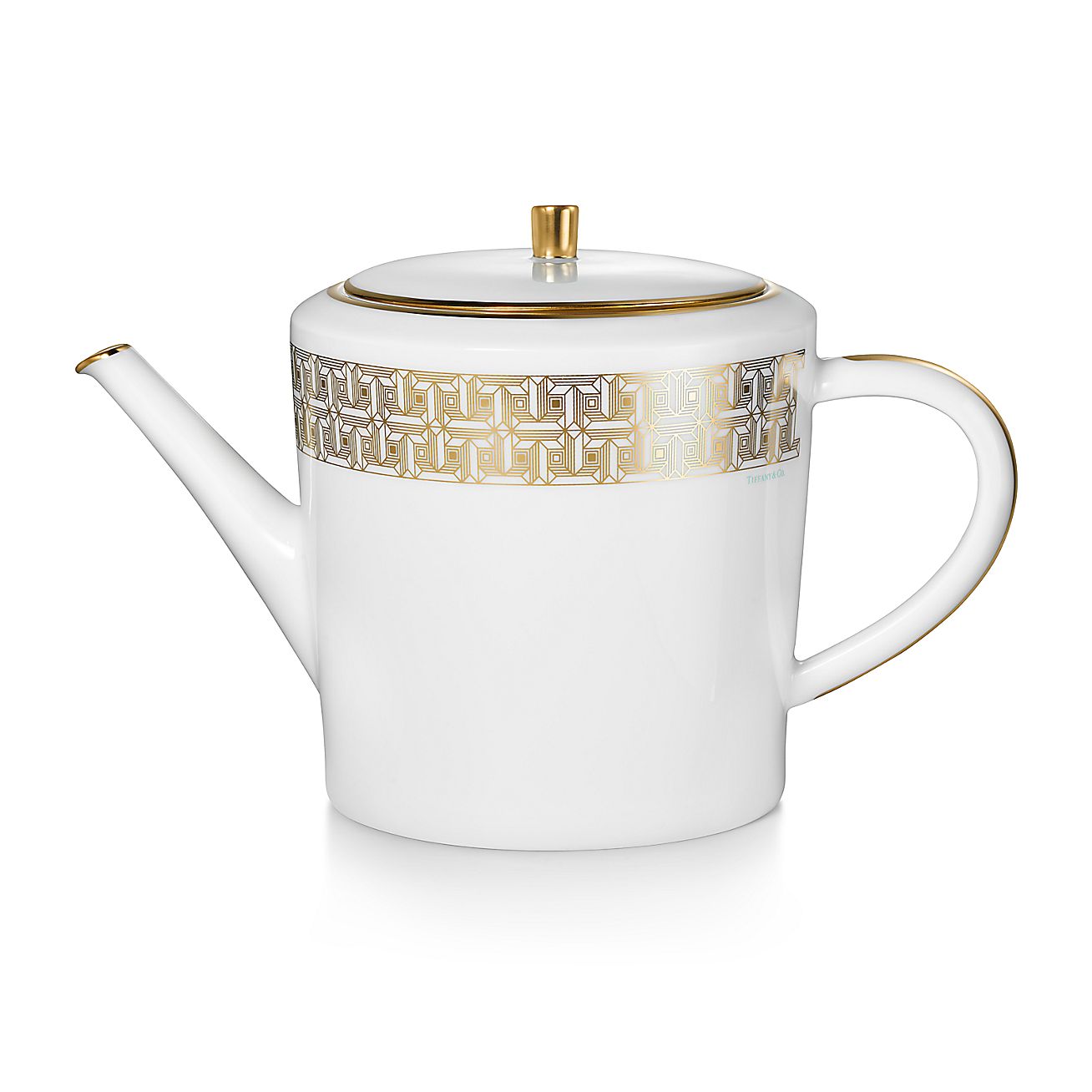 Gold Tiffany T True Teapot with a Handpainted Gold Rim Tiffany & Co.