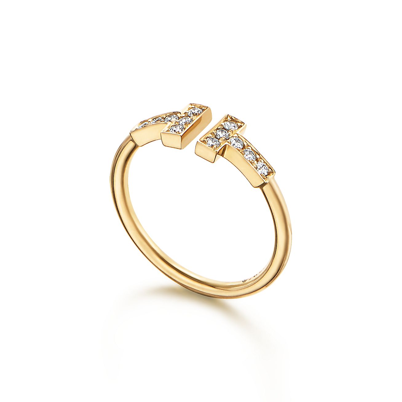Tiffany T Diamond Wire Ring in Yellow Gold - Alternate shot 1