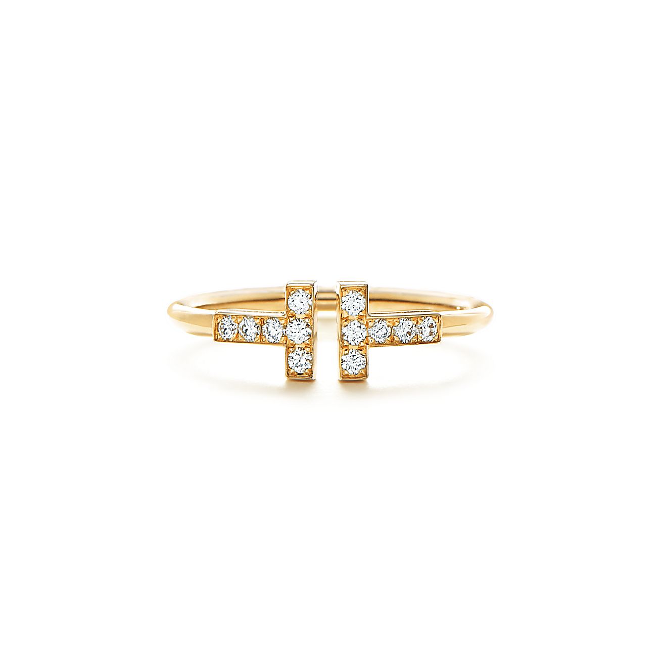 Tiffany T Diamond Wire Ring in Yellow Gold