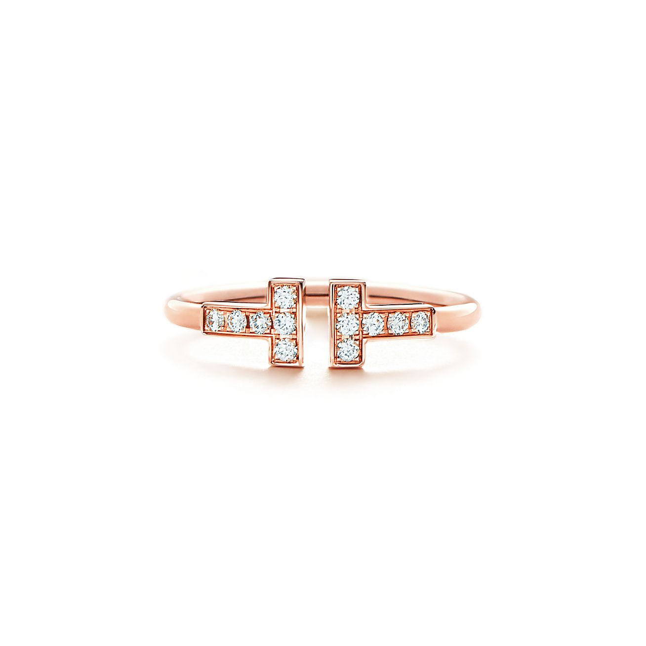 Bague Wire Tiffany T En Or Rose 18 Carats Et Diamants Tiffany Co