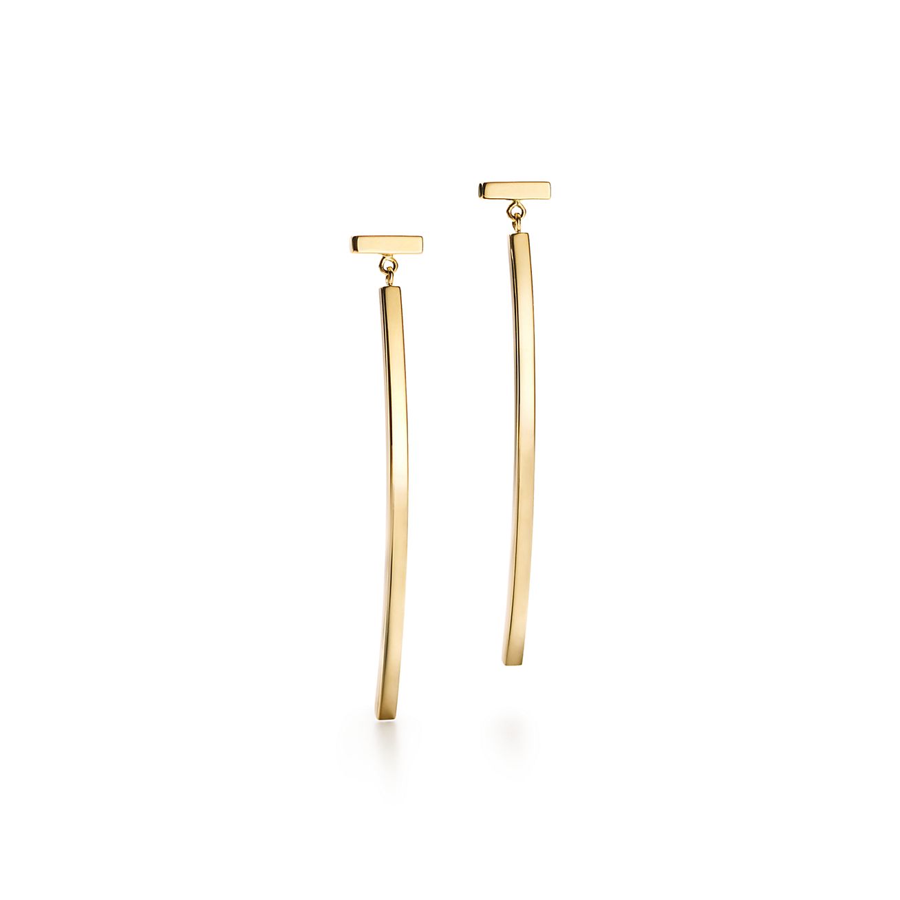 Tiffany T bar earrings in 18k gold 