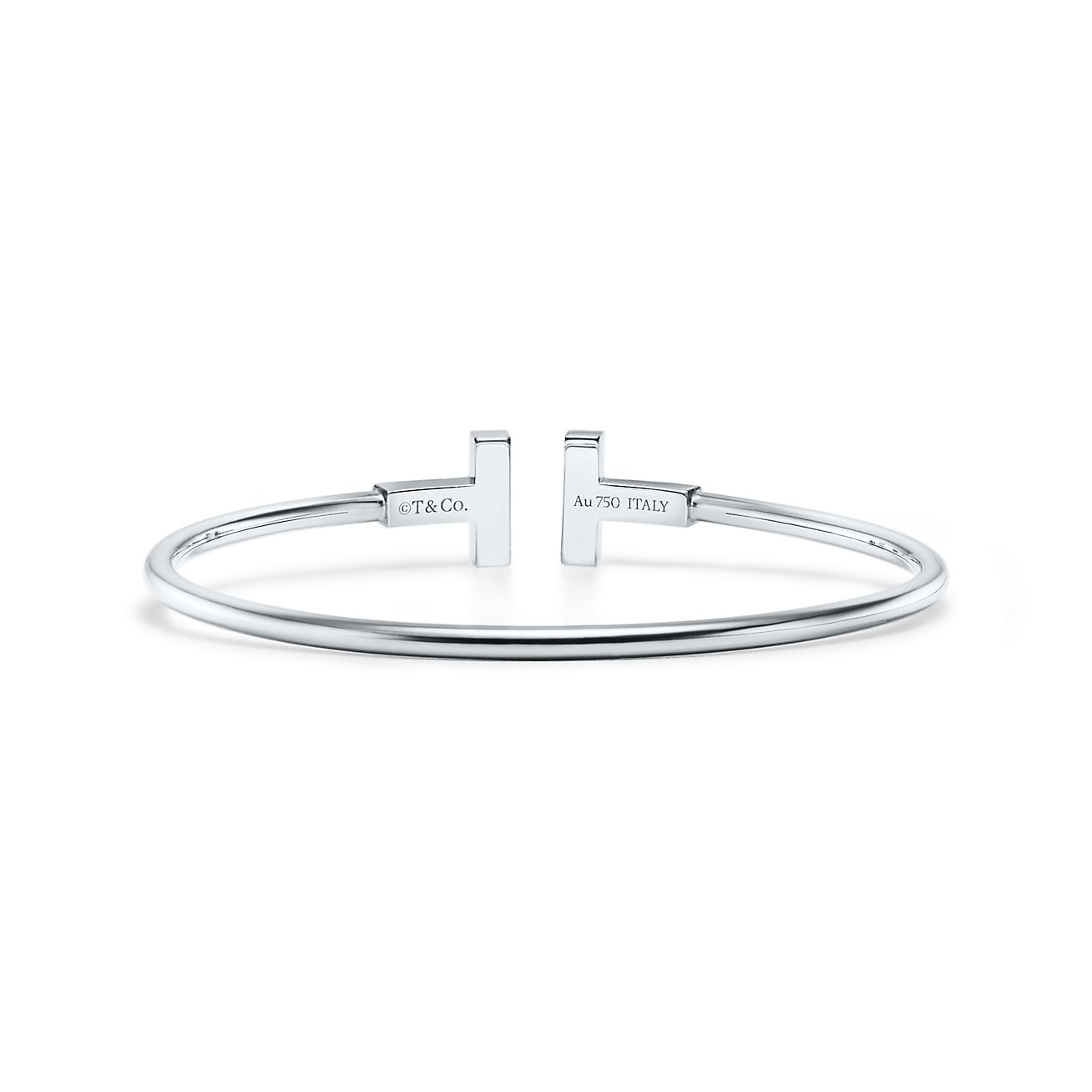 Bracelet Wire Tiffany T en or blanc 18 