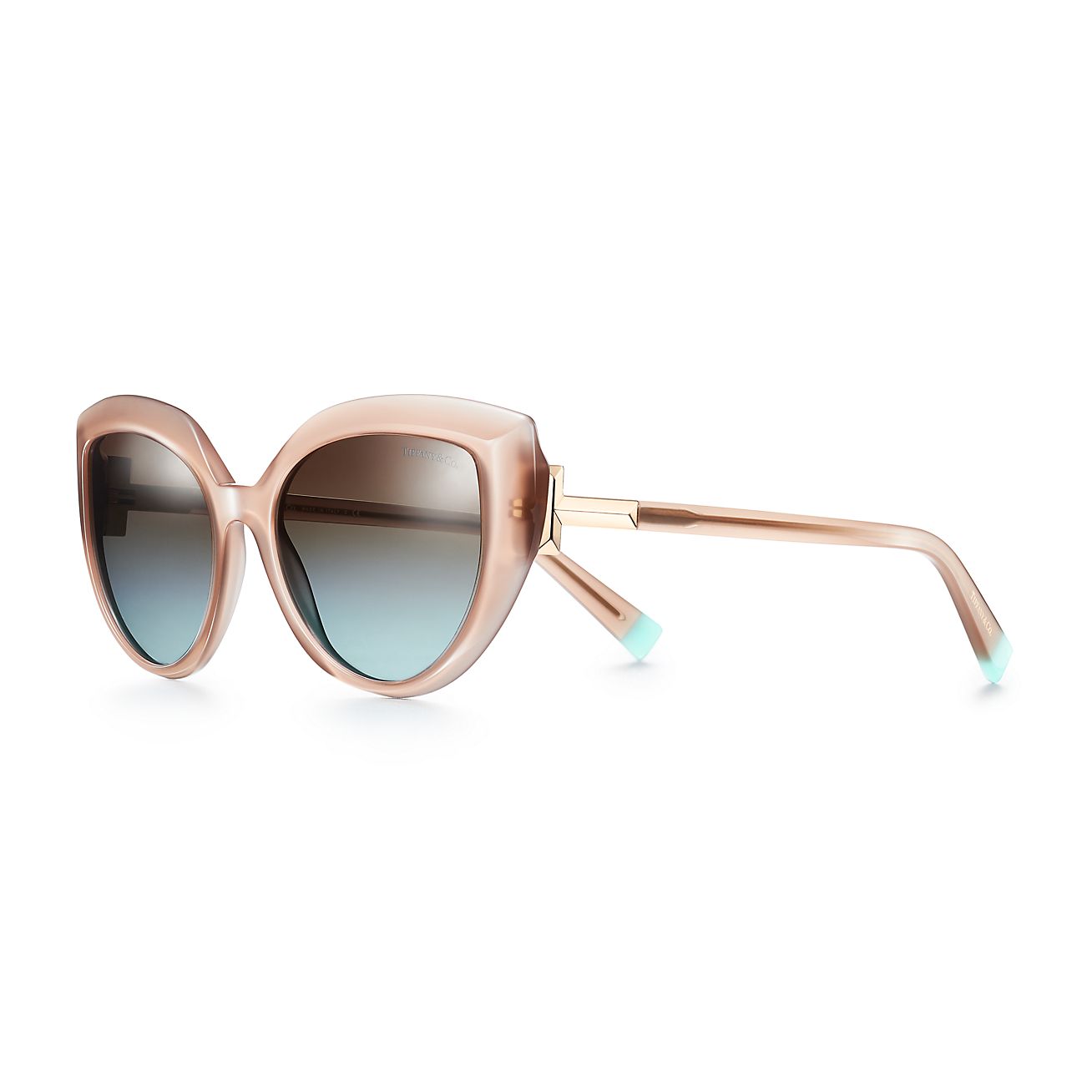 Tiffany T Cat Eye Sunglasses With Beige Acetate Tiffany Co