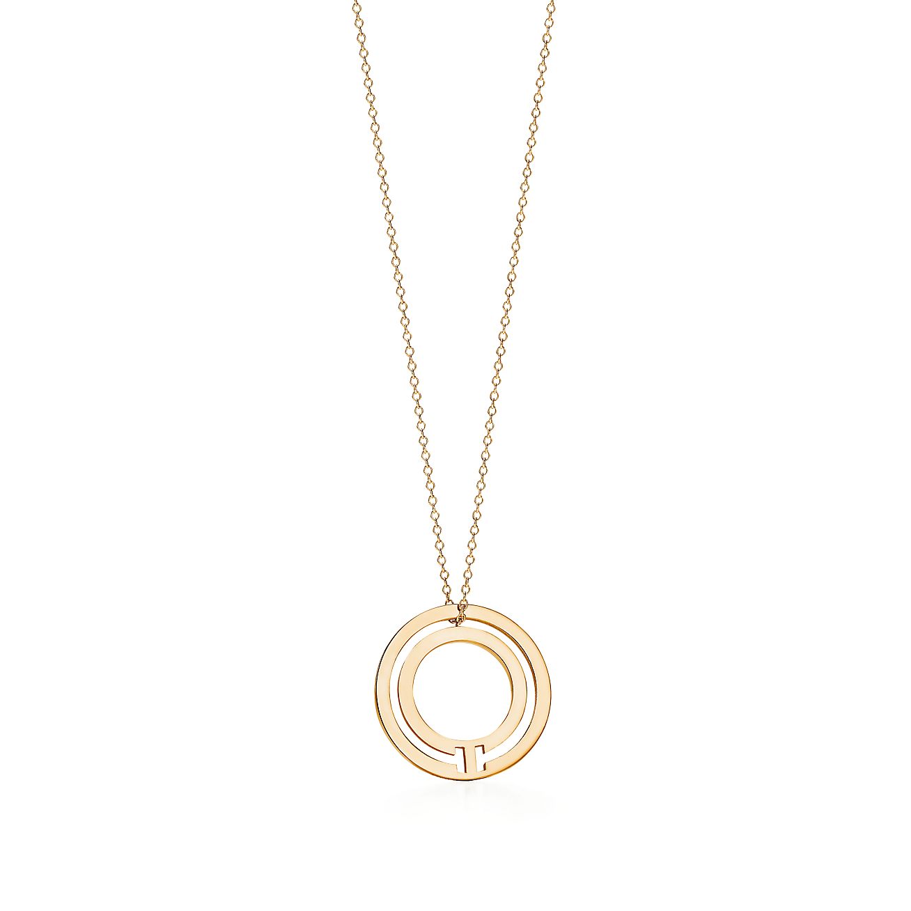 Tiffany T circle pendant in 18k gold 