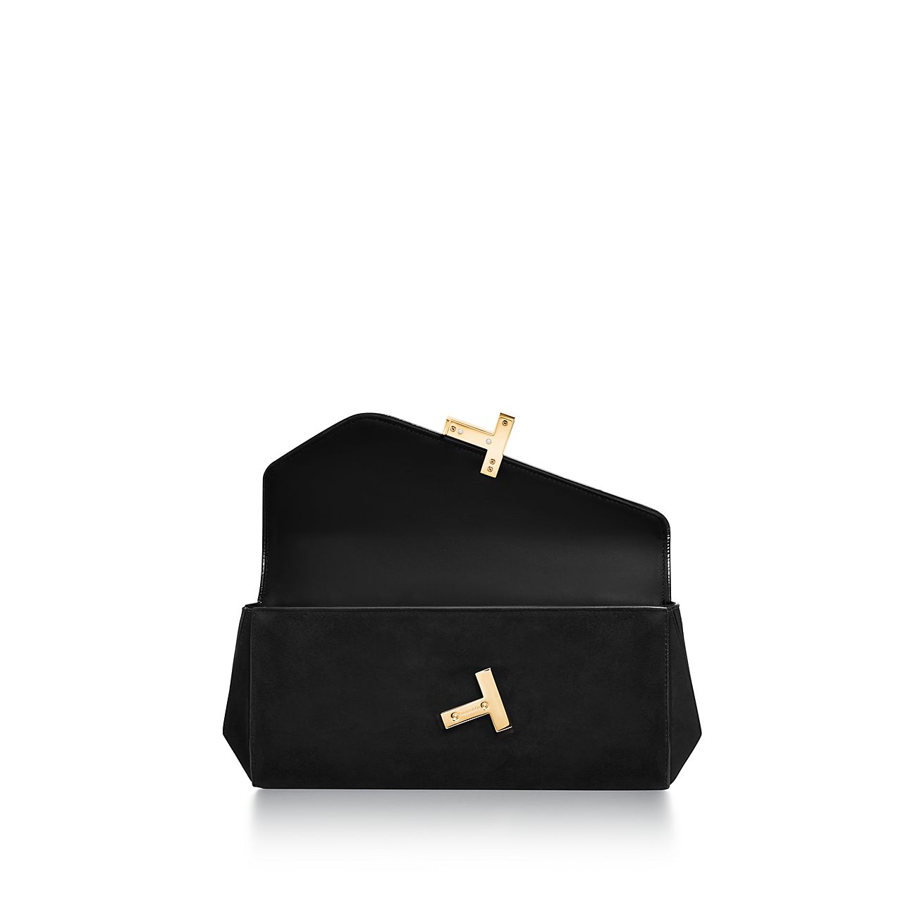 Tiffany T Clutch in Black Suede | Tiffany & Co. US Tiffany T Clutch in Black Suede | Tiffany & Co. US