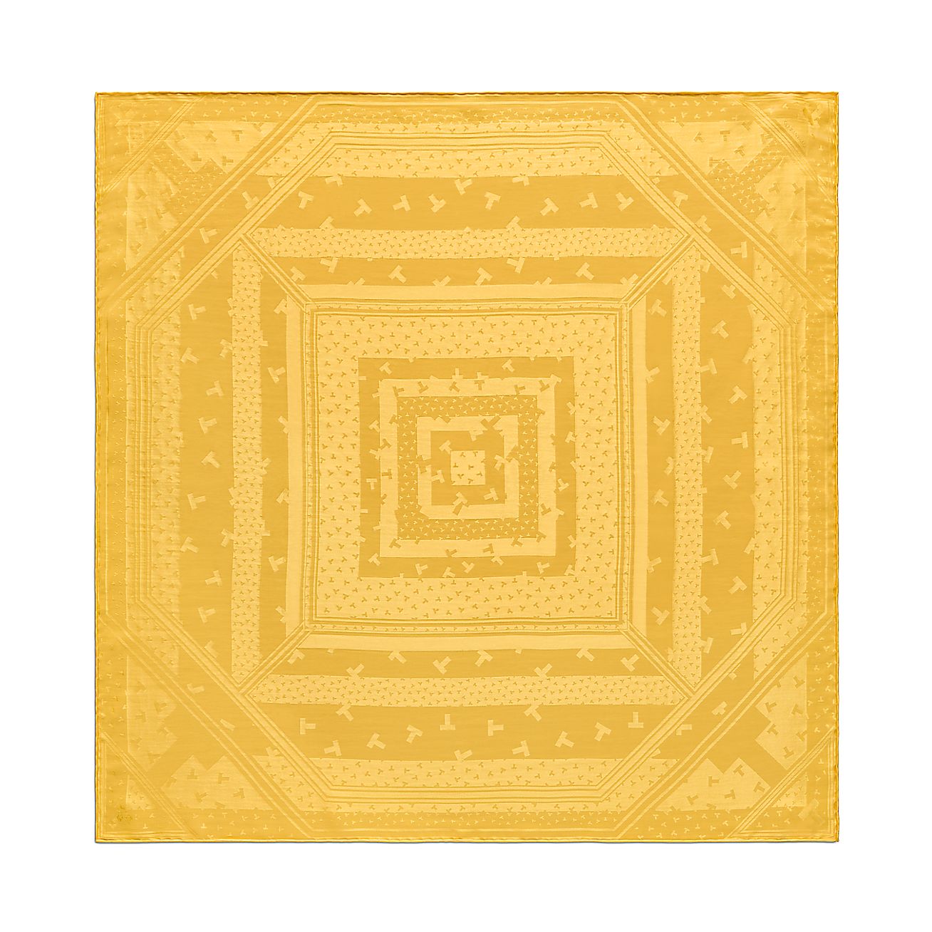 Tiffany T Dancing T Square Scarf in Citrine Yellow Silk Jacquard ...