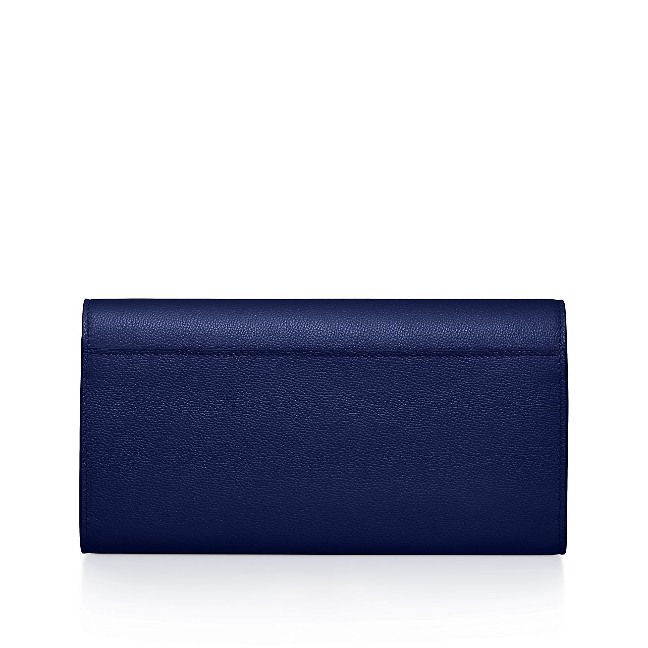 Tiffany T Deco Continental Wallet in Sapphire Blue Leather 