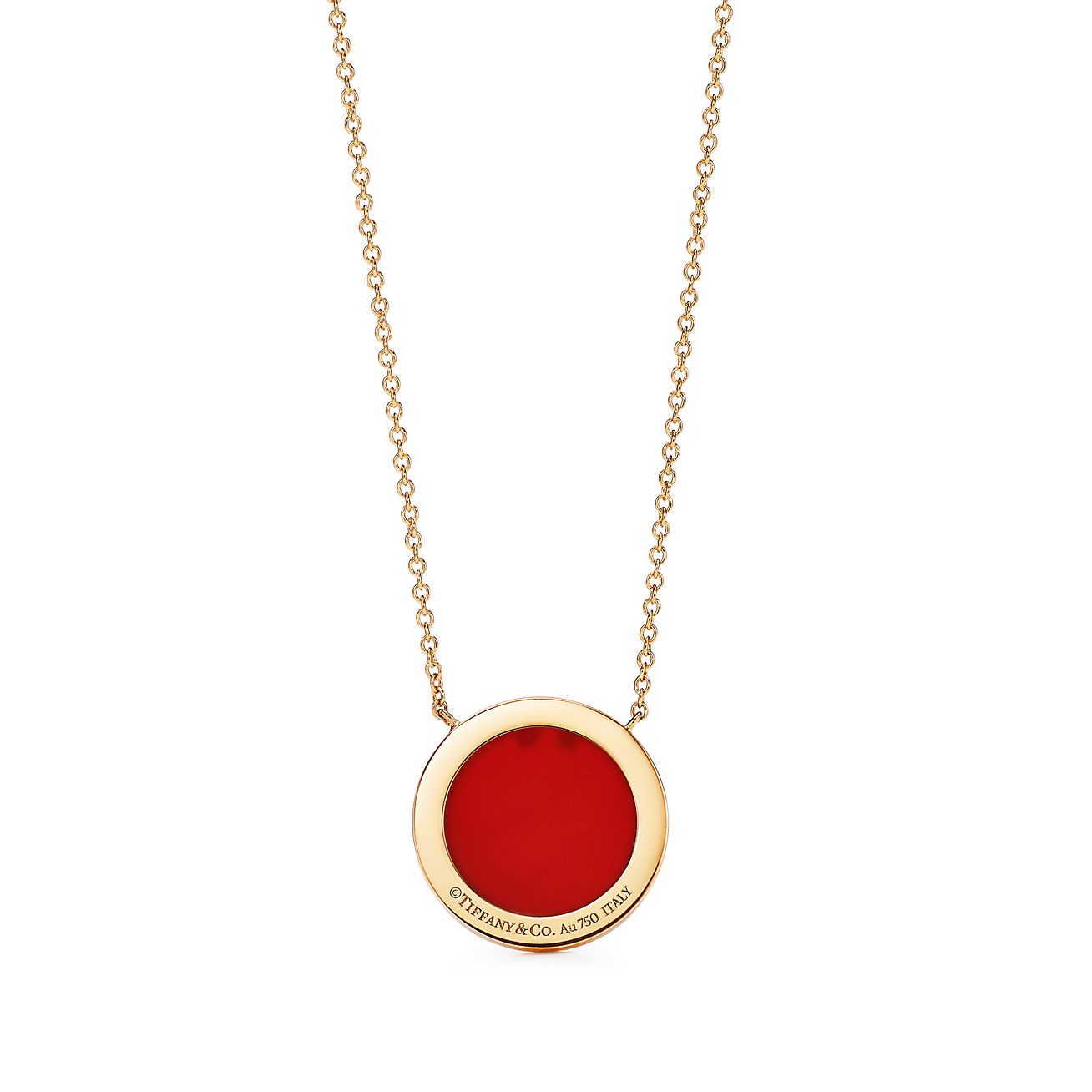 Tiffany T Diamond and Carnelian Circle Pendant