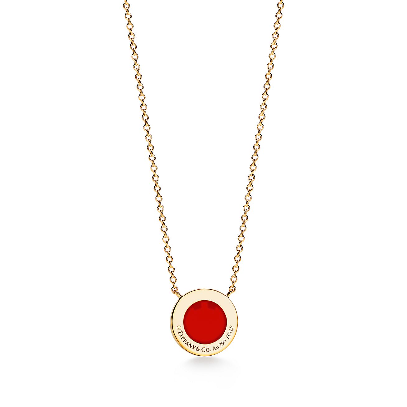 Tiffany T Diamond and Carnelian Circle Pendant