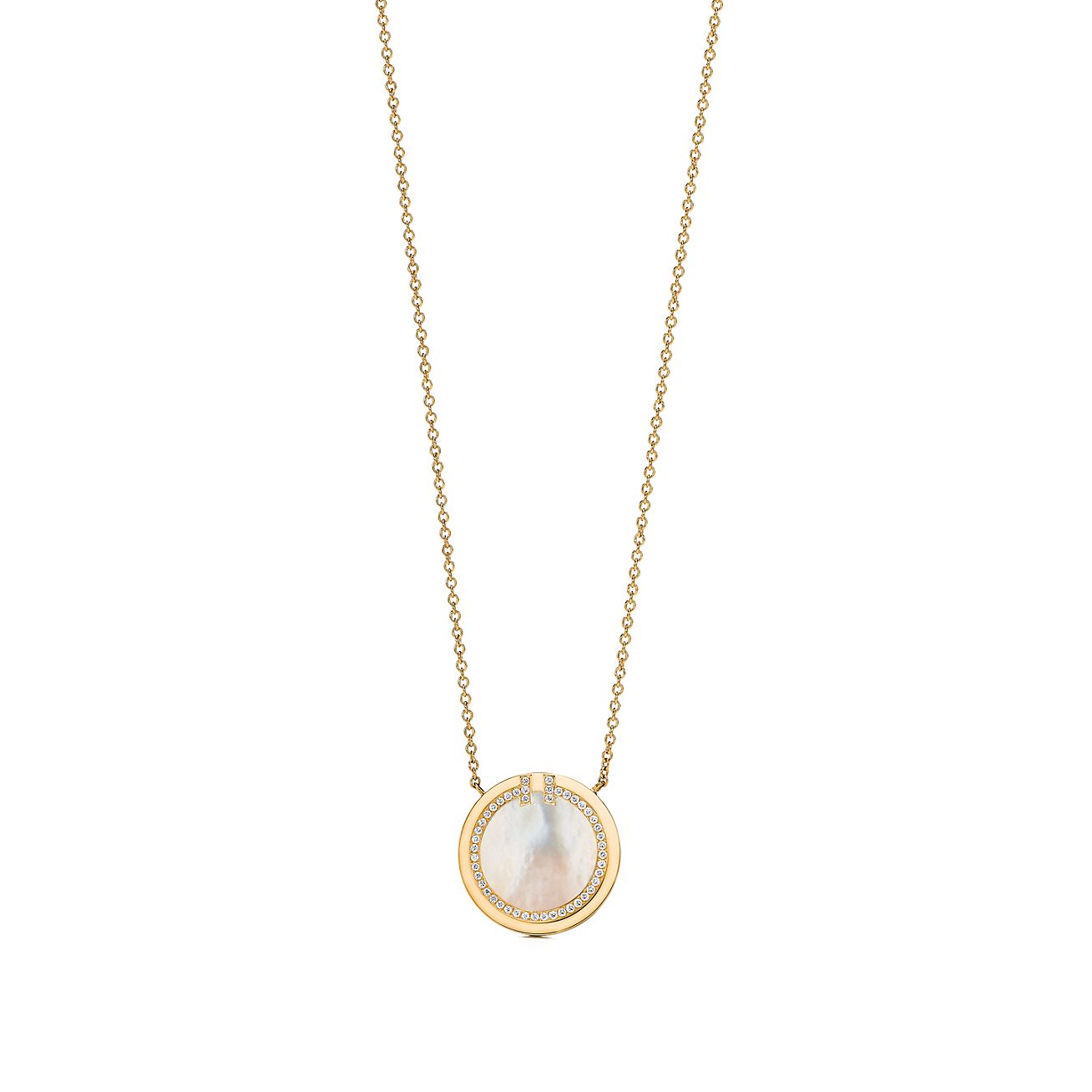 Tiffany T Diamond and Mother-of-pearl Circle Pendant