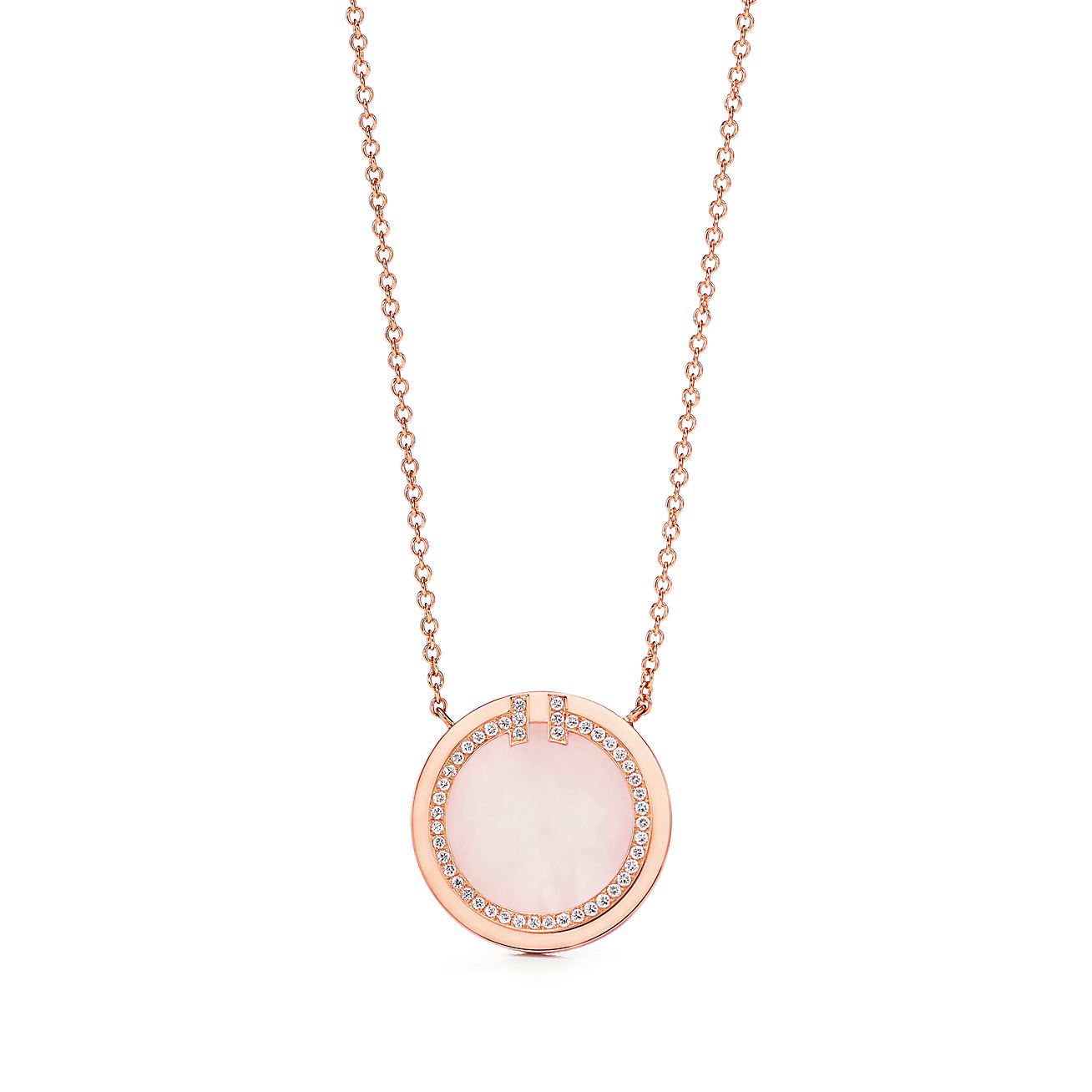 Tiffany T diamond and pink opal circle 
