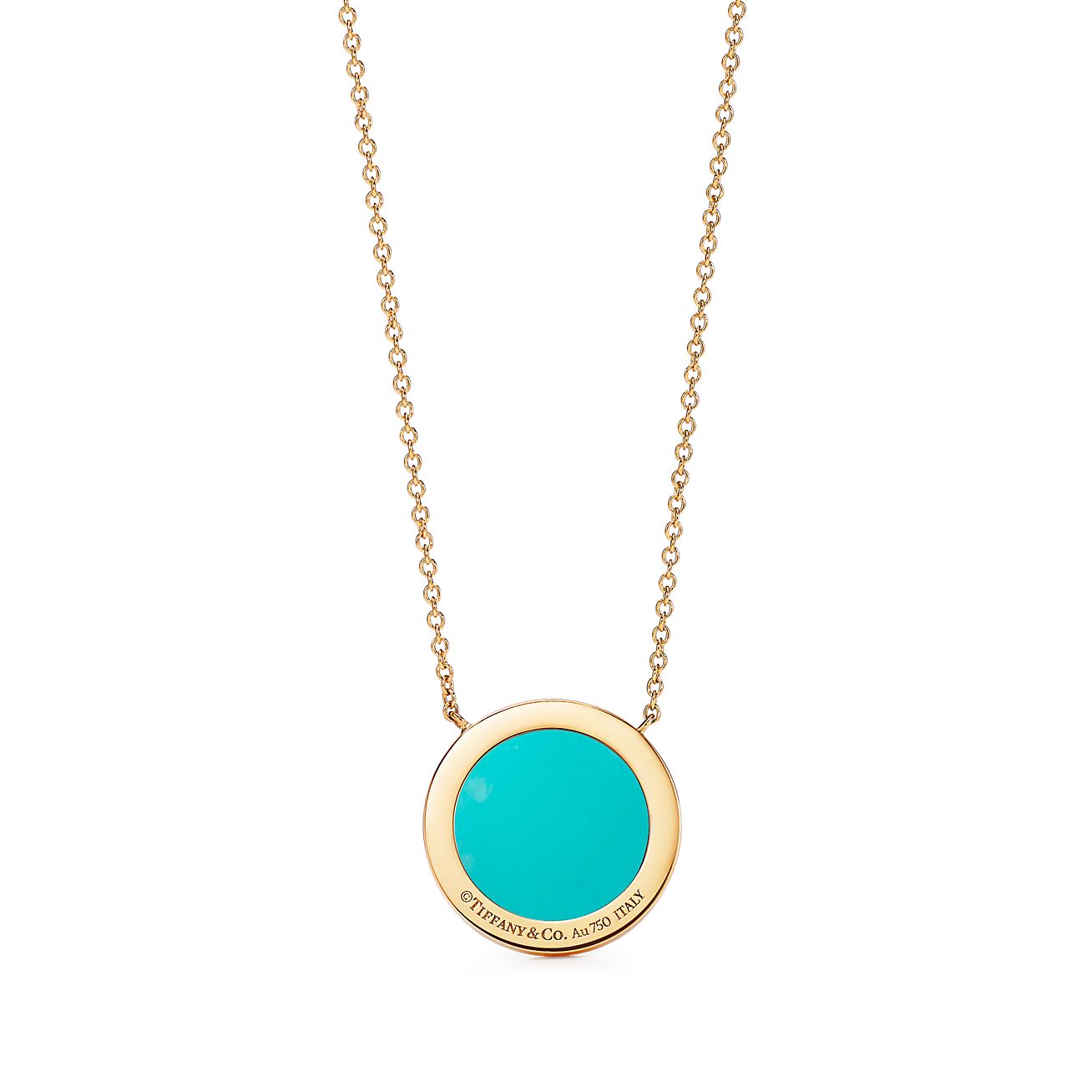 diamond and turquoise circle pendant