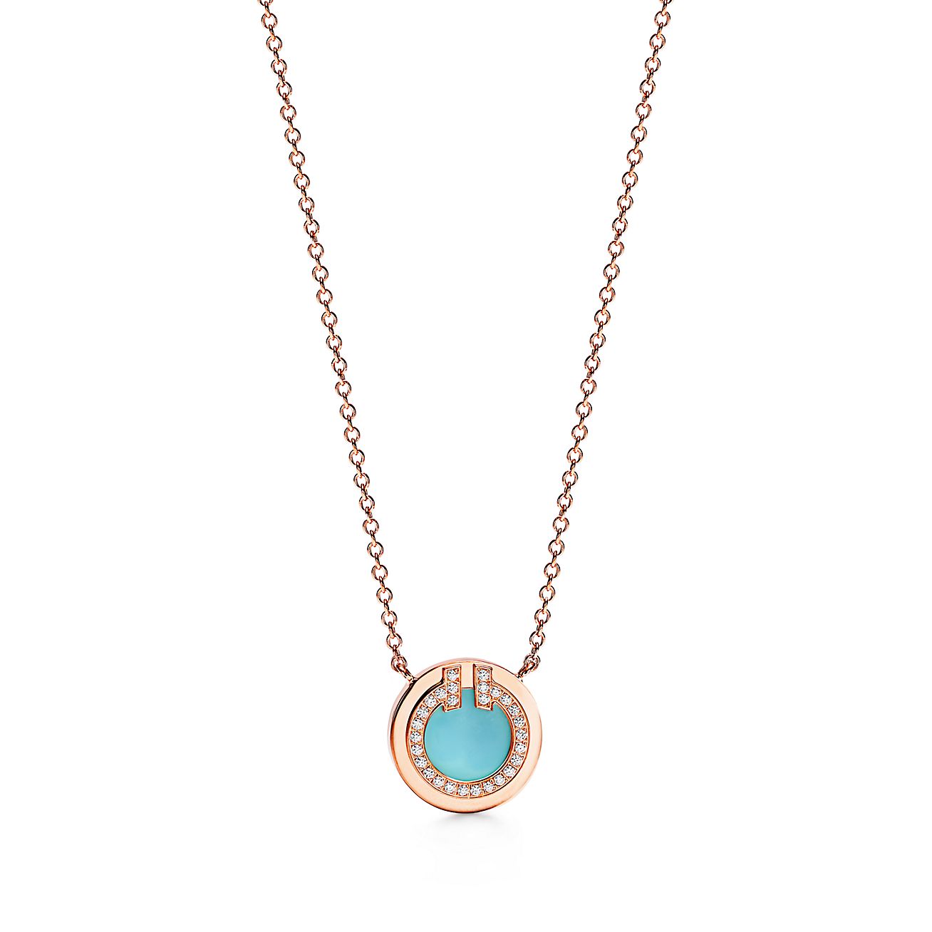 Tiffany 1837 Circle Pendant in 18K Gold with Diamonds