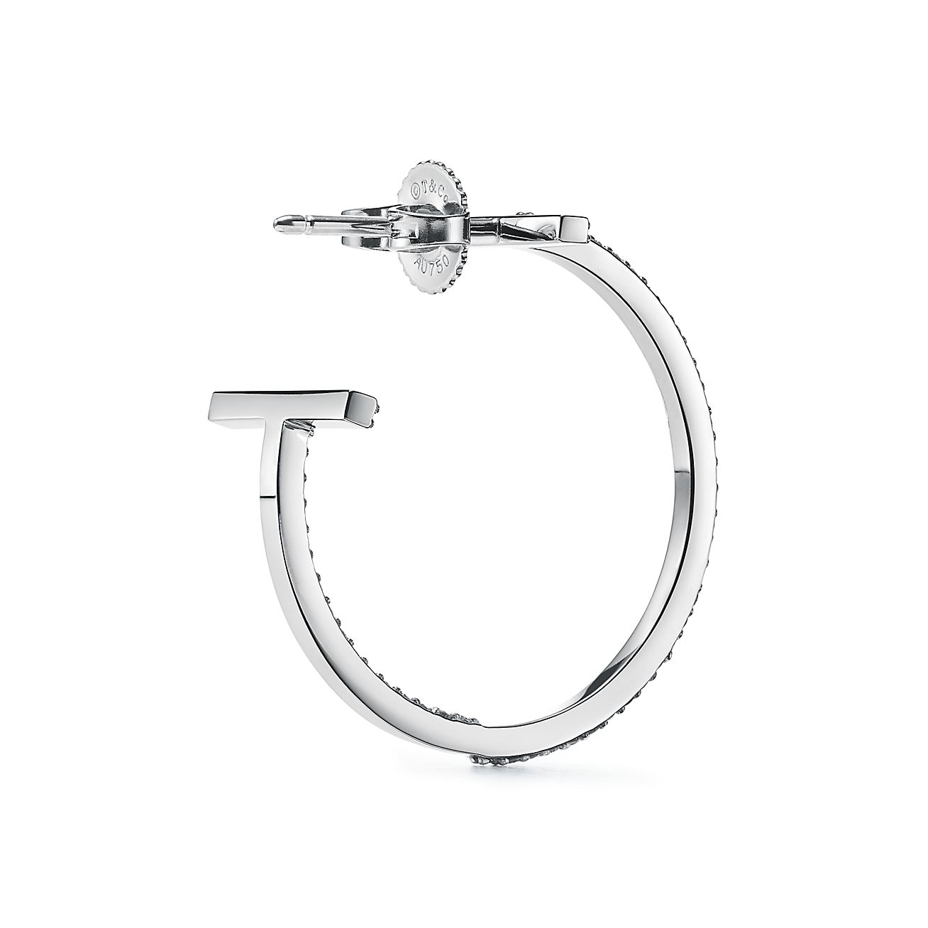 White gold deals hoop earrings tiffany