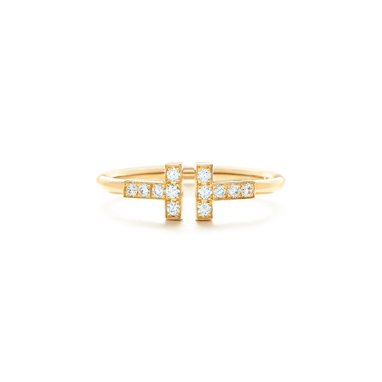 Tiffany T diamond wire ring in 18k gold.| Tiffany & Co.