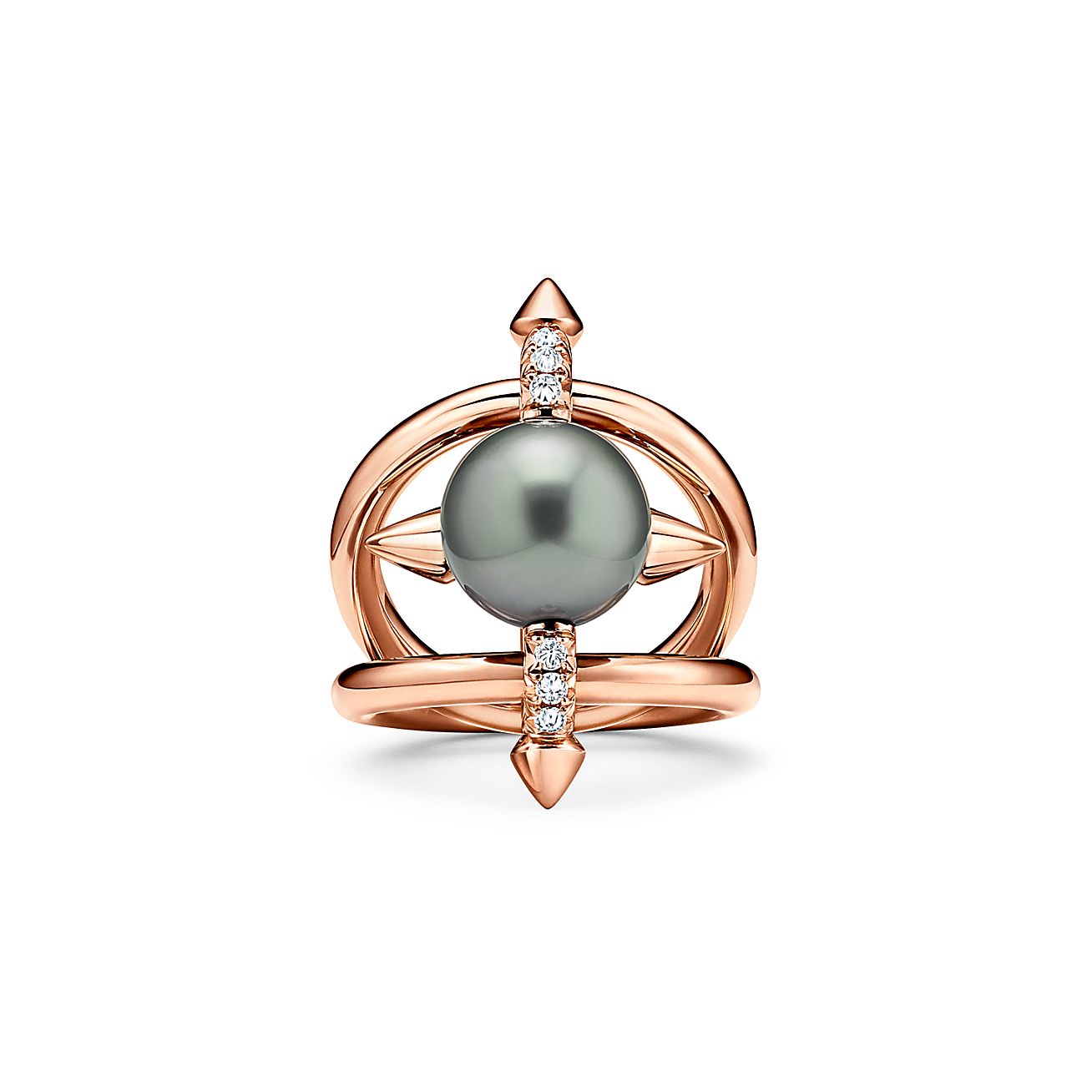 Anillo con perla de Tahití Tiffany Titan by Pharrell Williams, oro