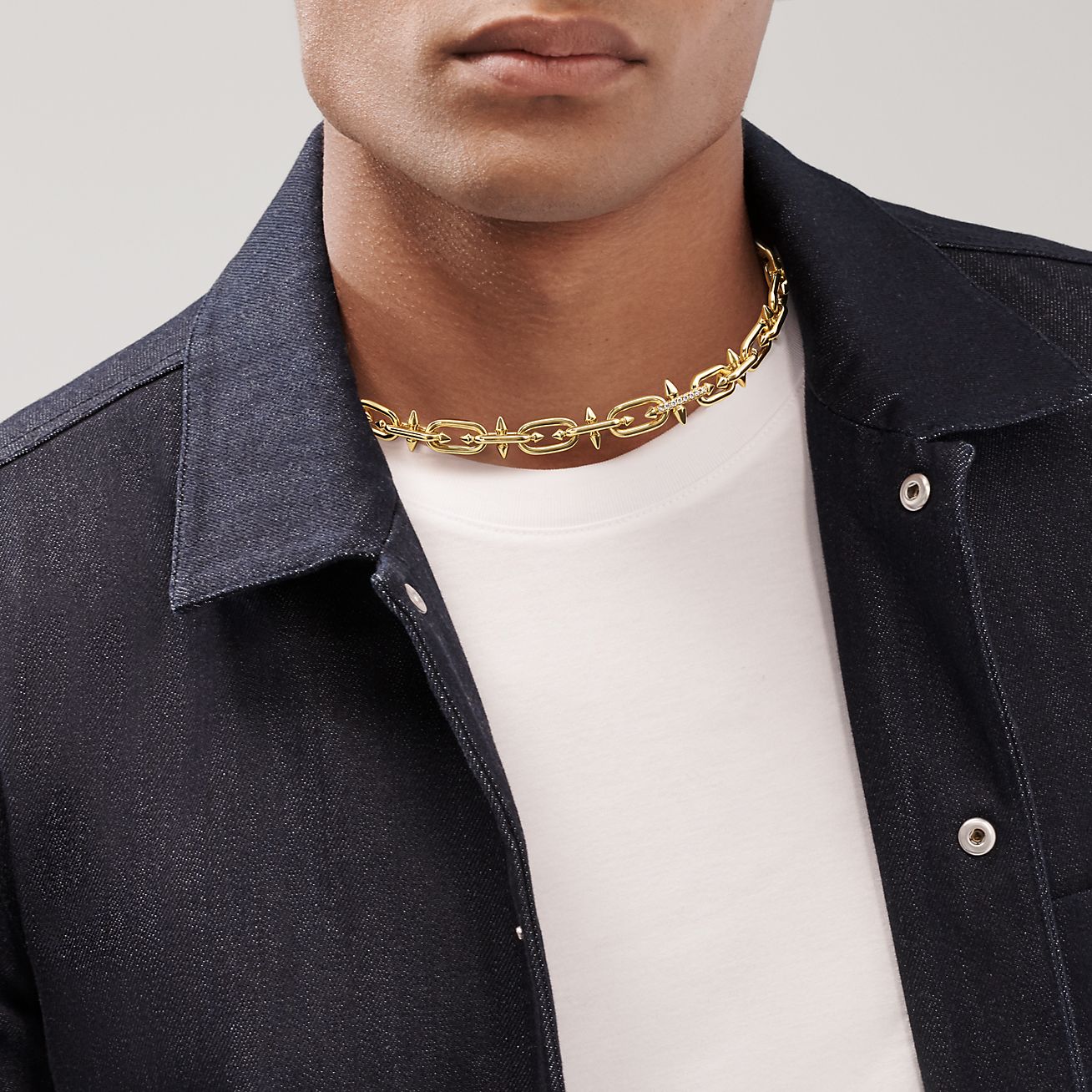 Tiffany & co gold chain men discount